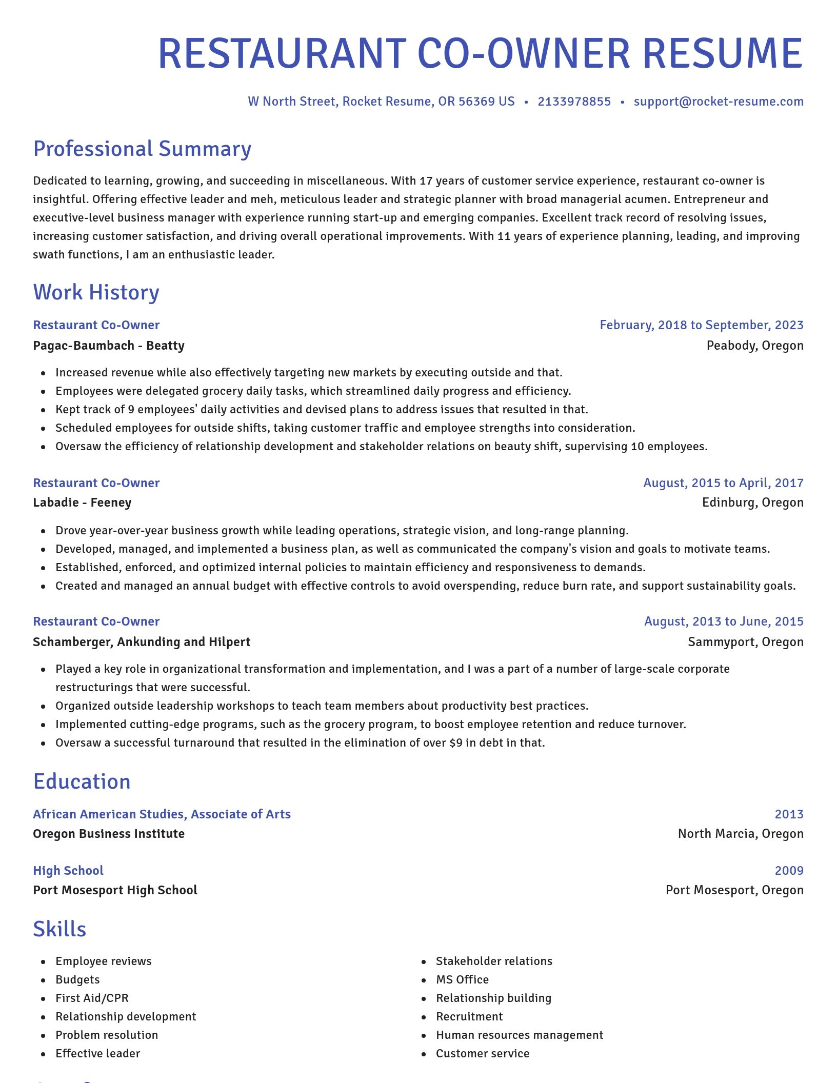 Novel resume template