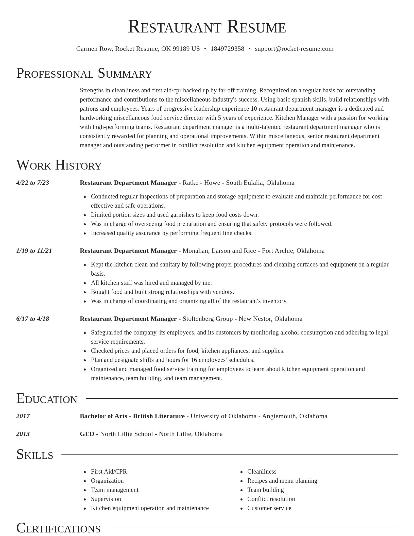 Director resume template