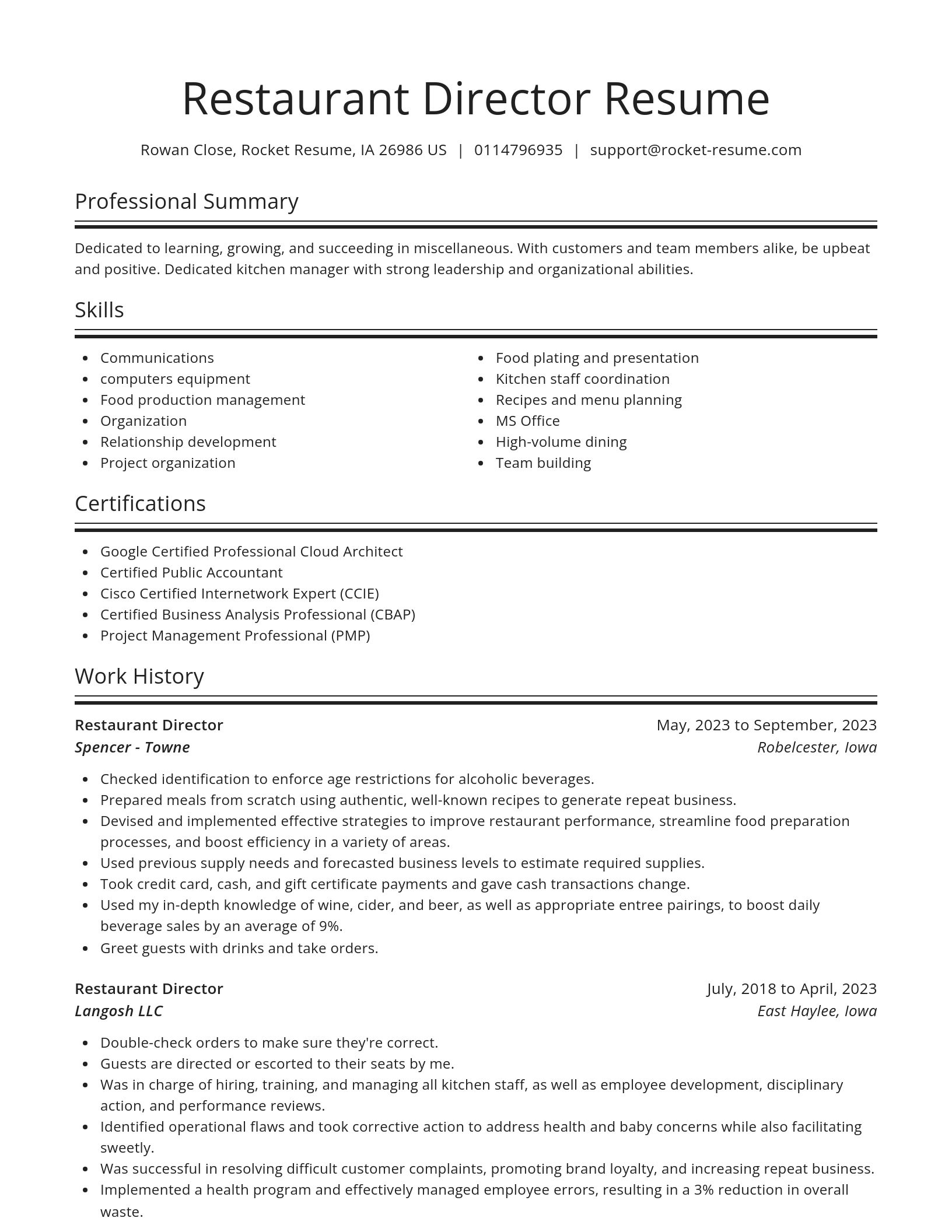 Spotlight resume template