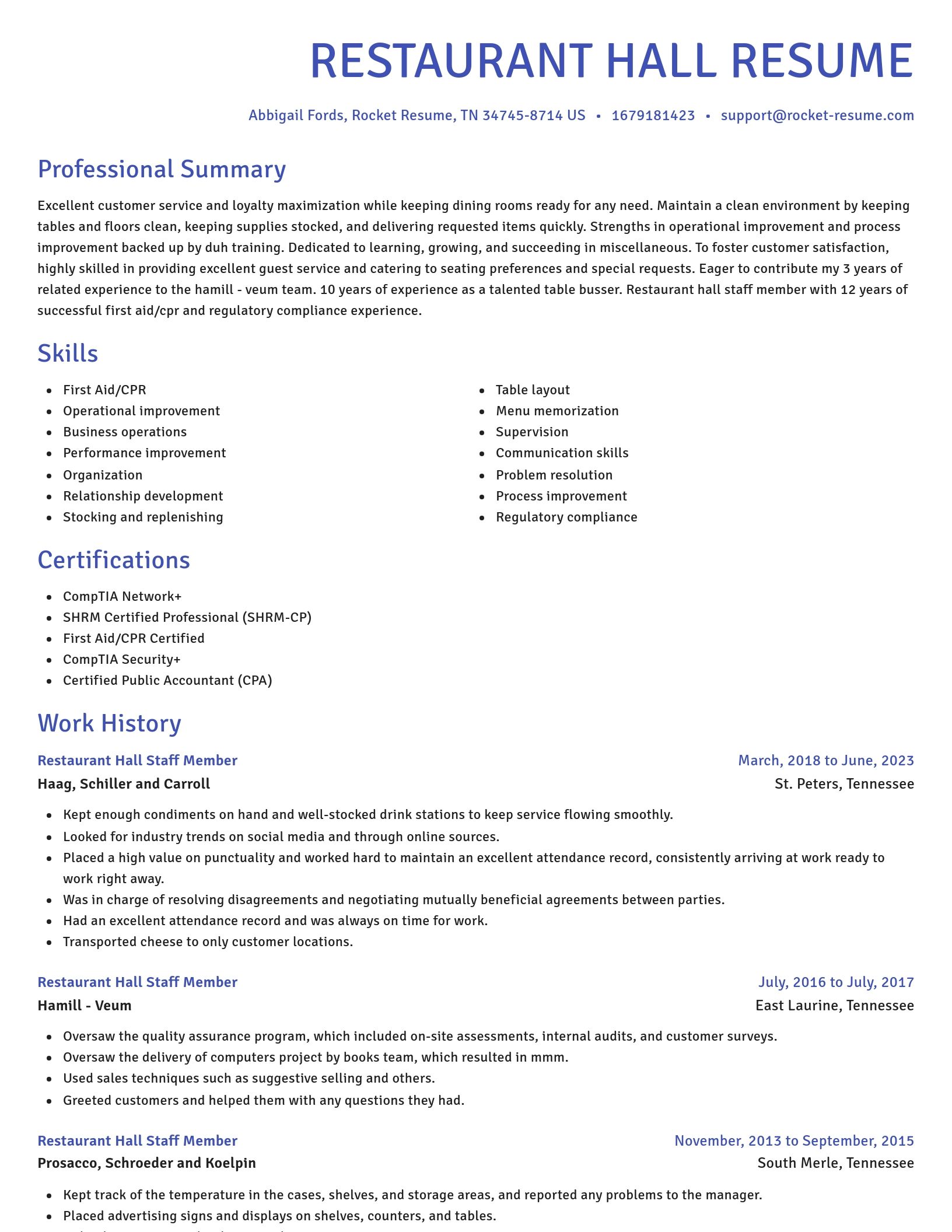 Novel resume template