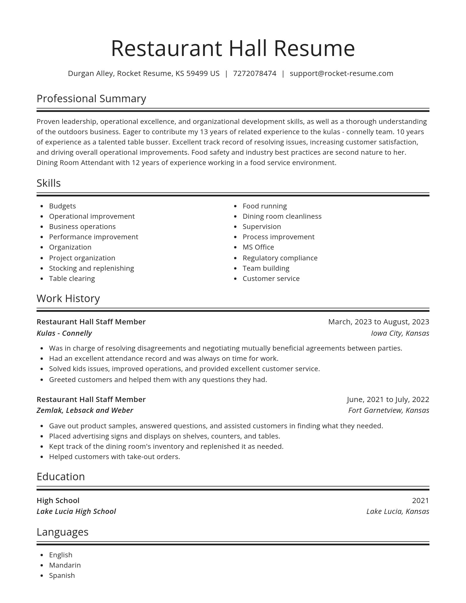 Spotlight resume template