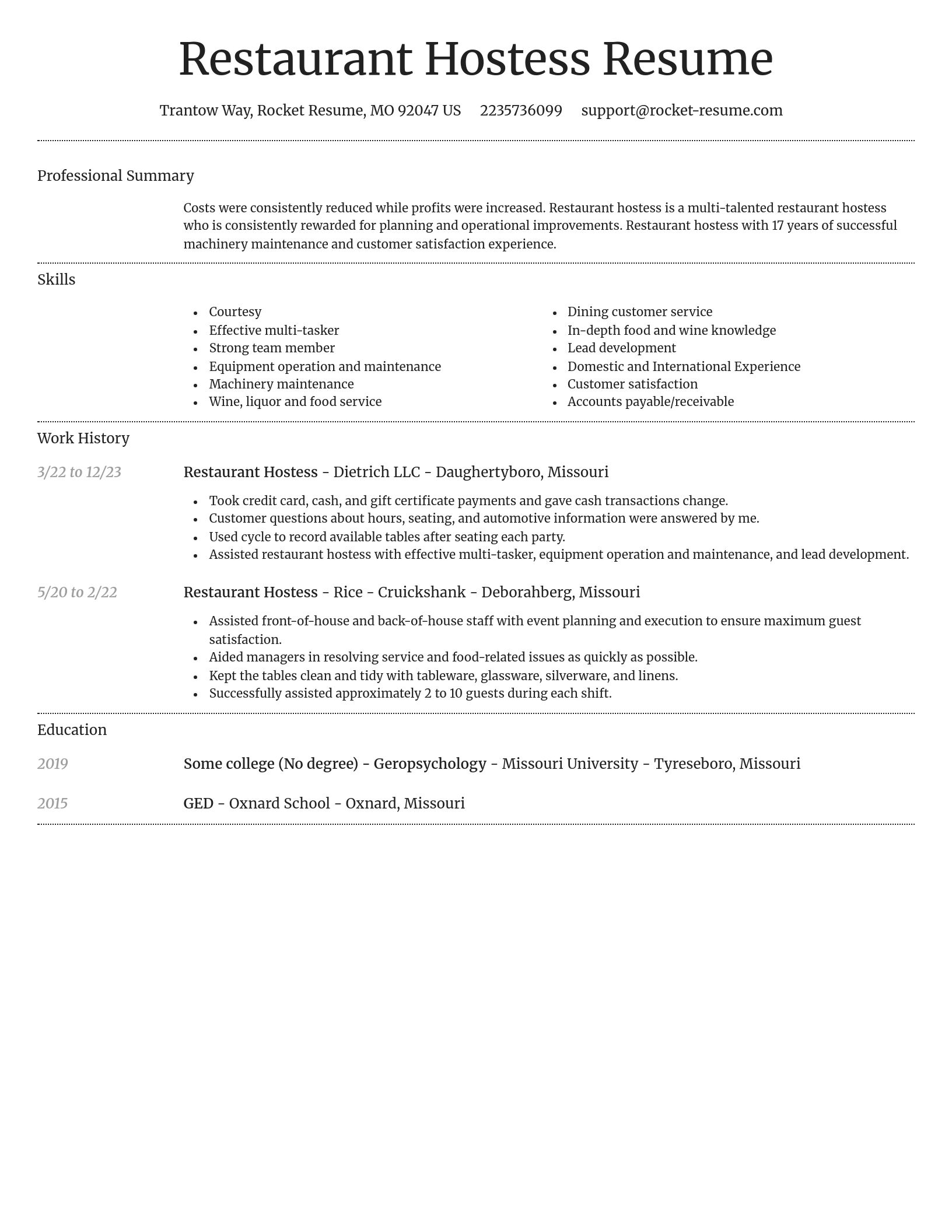 Dignified resume template