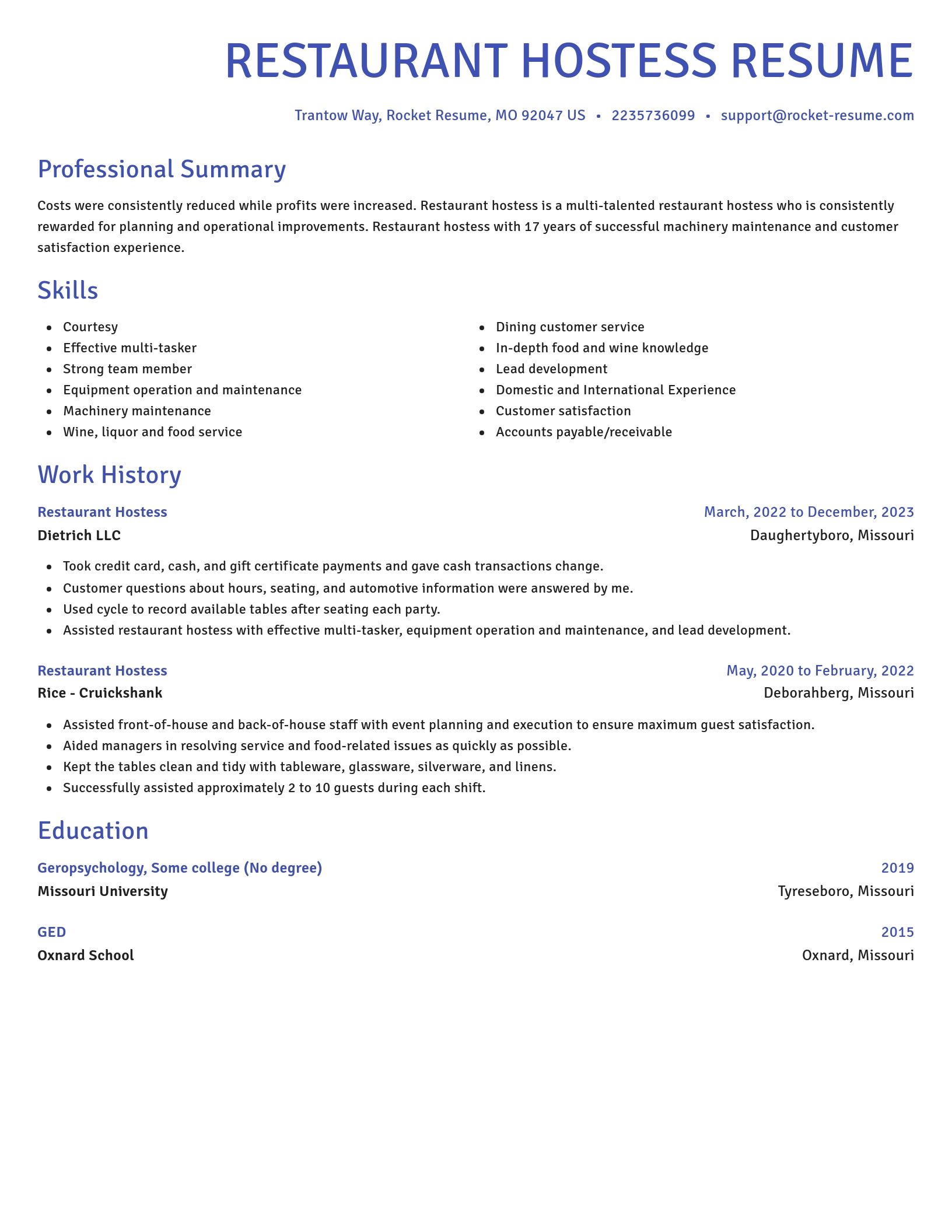 Novel resume template