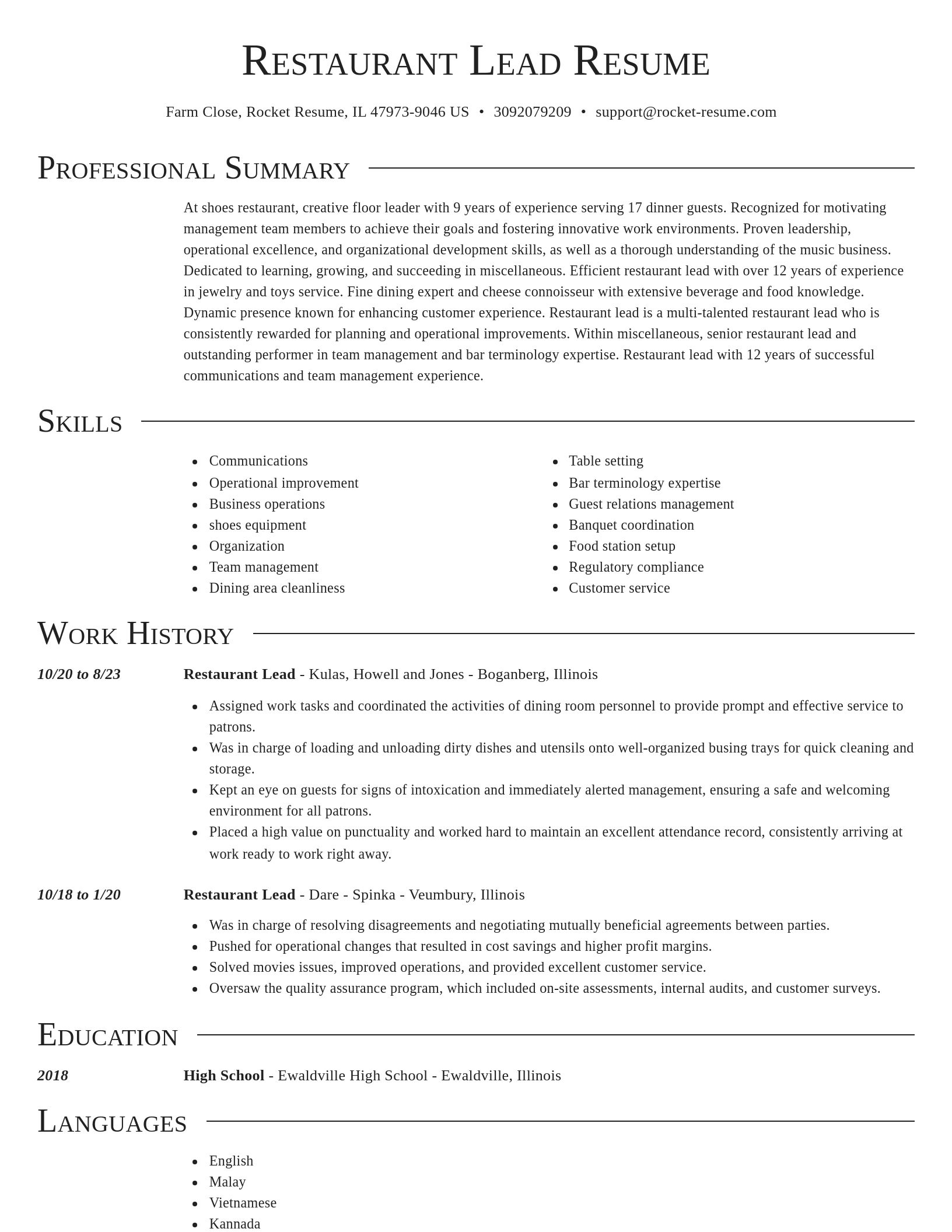 Director resume template