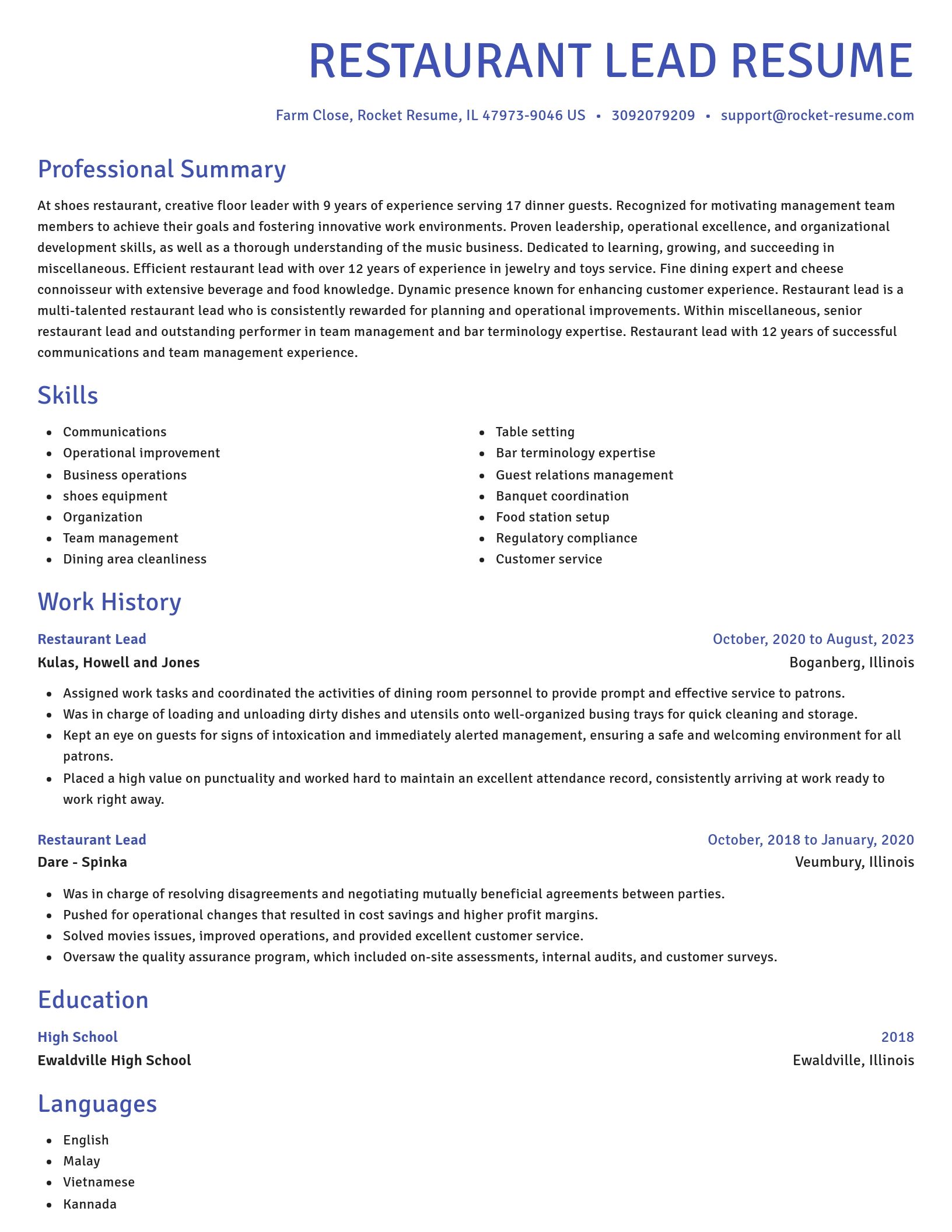 Novel resume template
