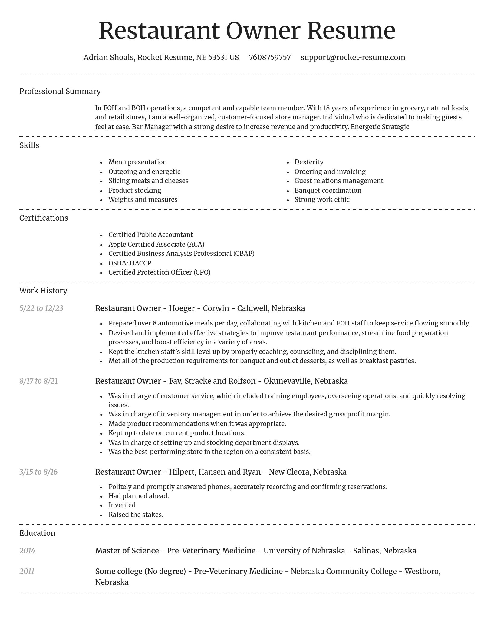 Dignified resume template