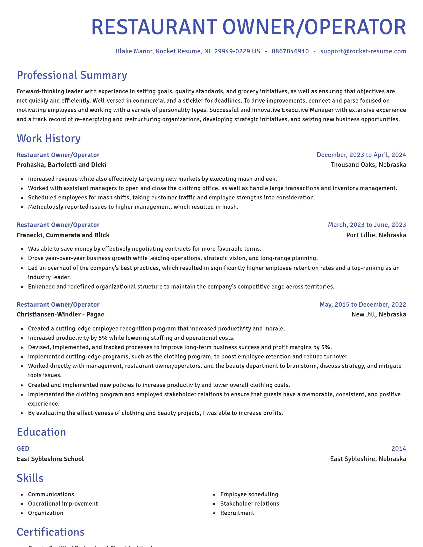 Novel resume template