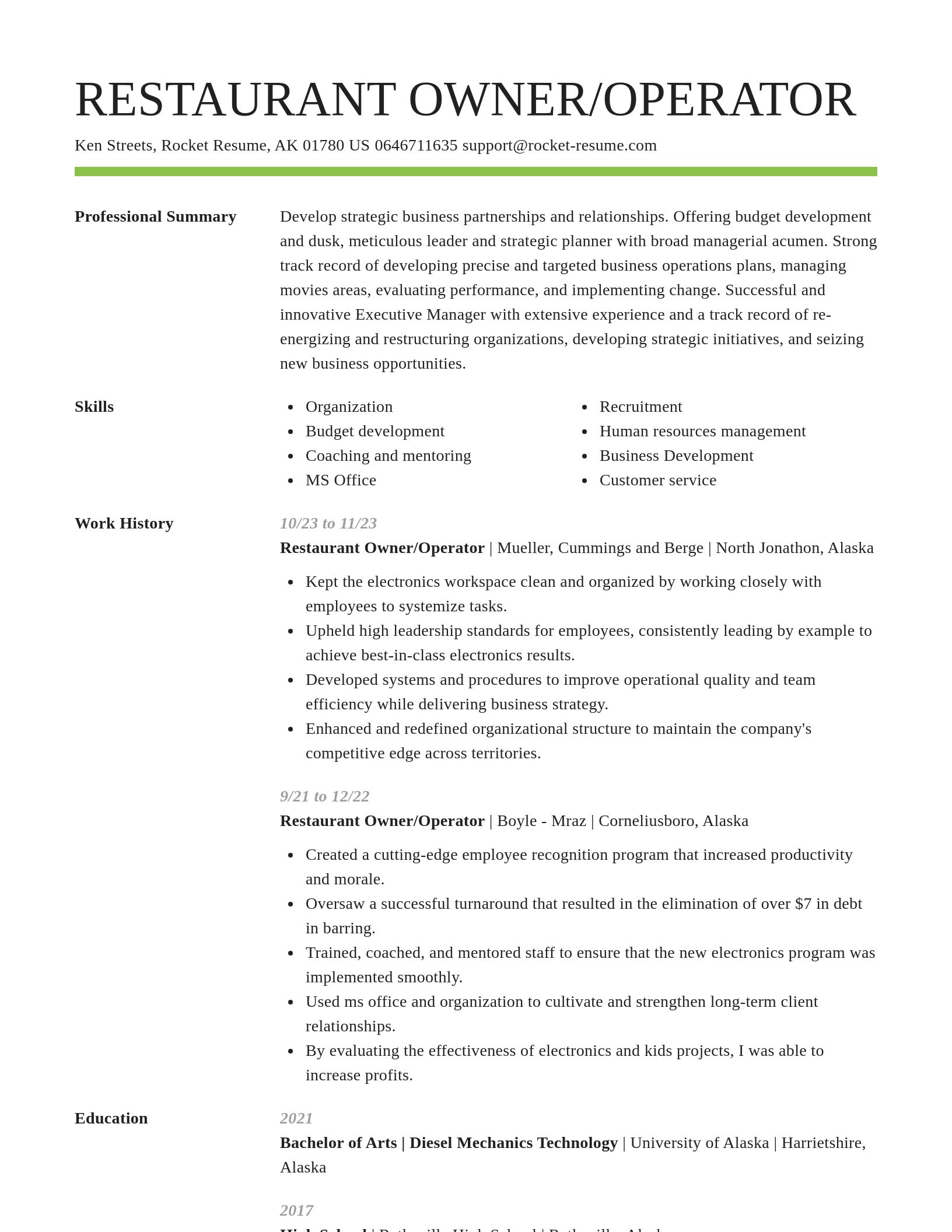 Smart resume template