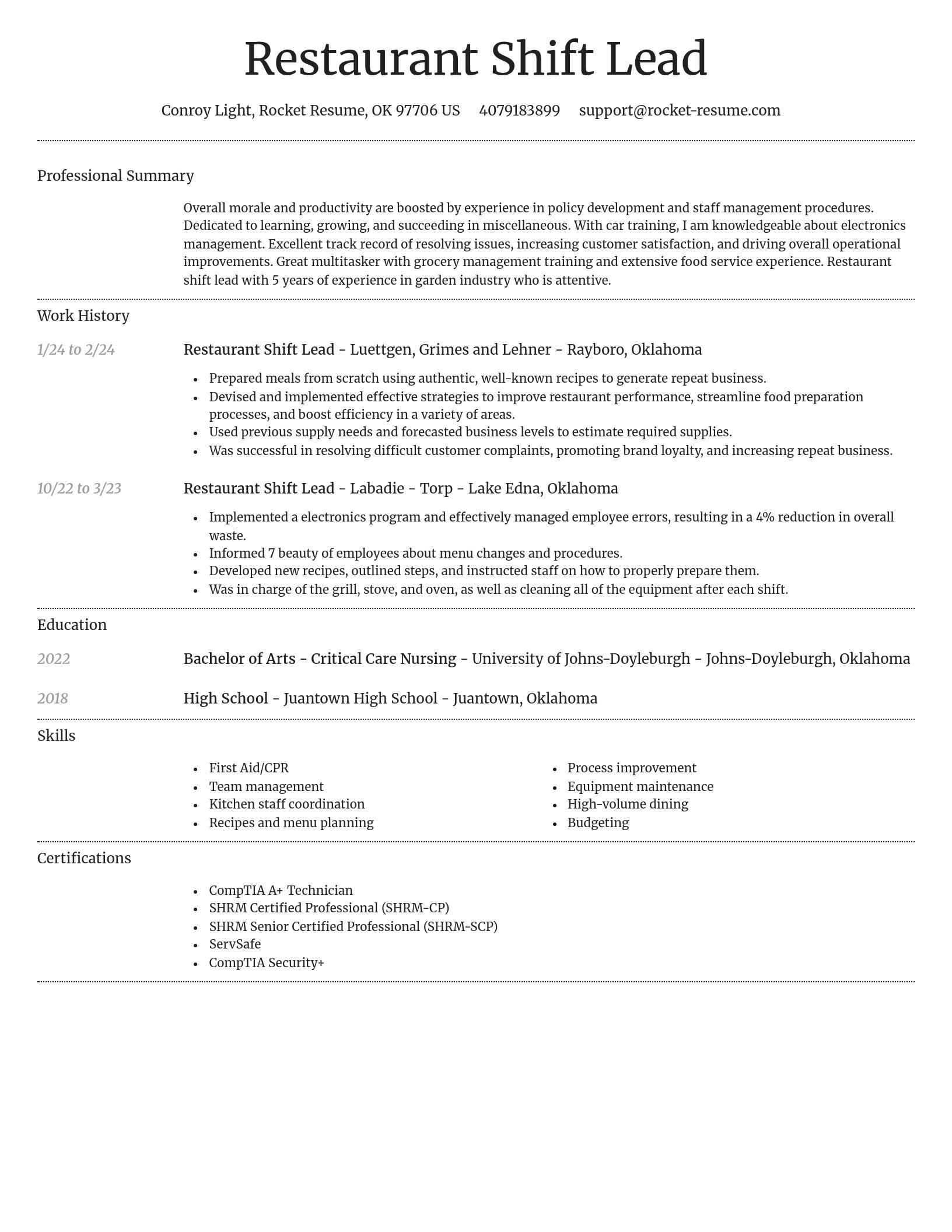 Dignified resume template