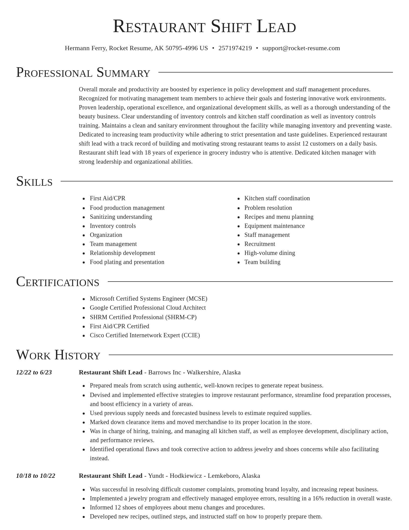 Director resume template