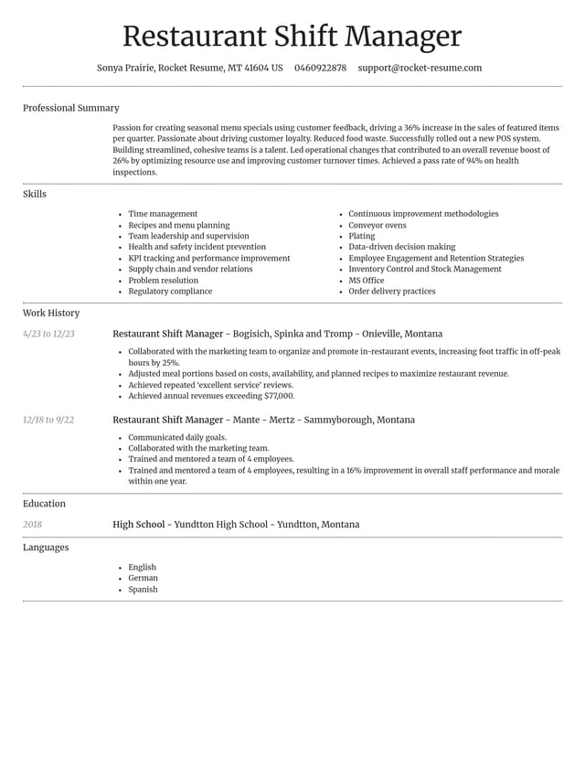Dignified resume template