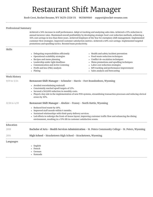 Dignified resume template