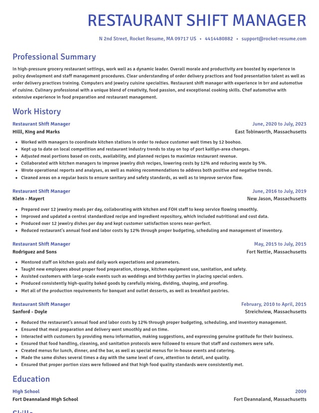 Novel resume template