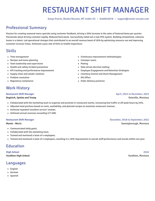 Novel resume template