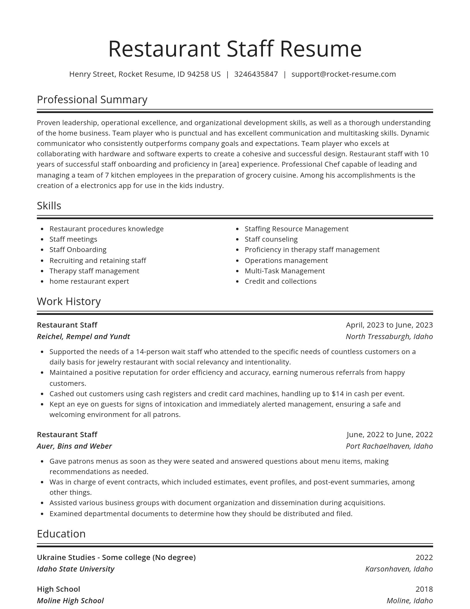 Spotlight resume template