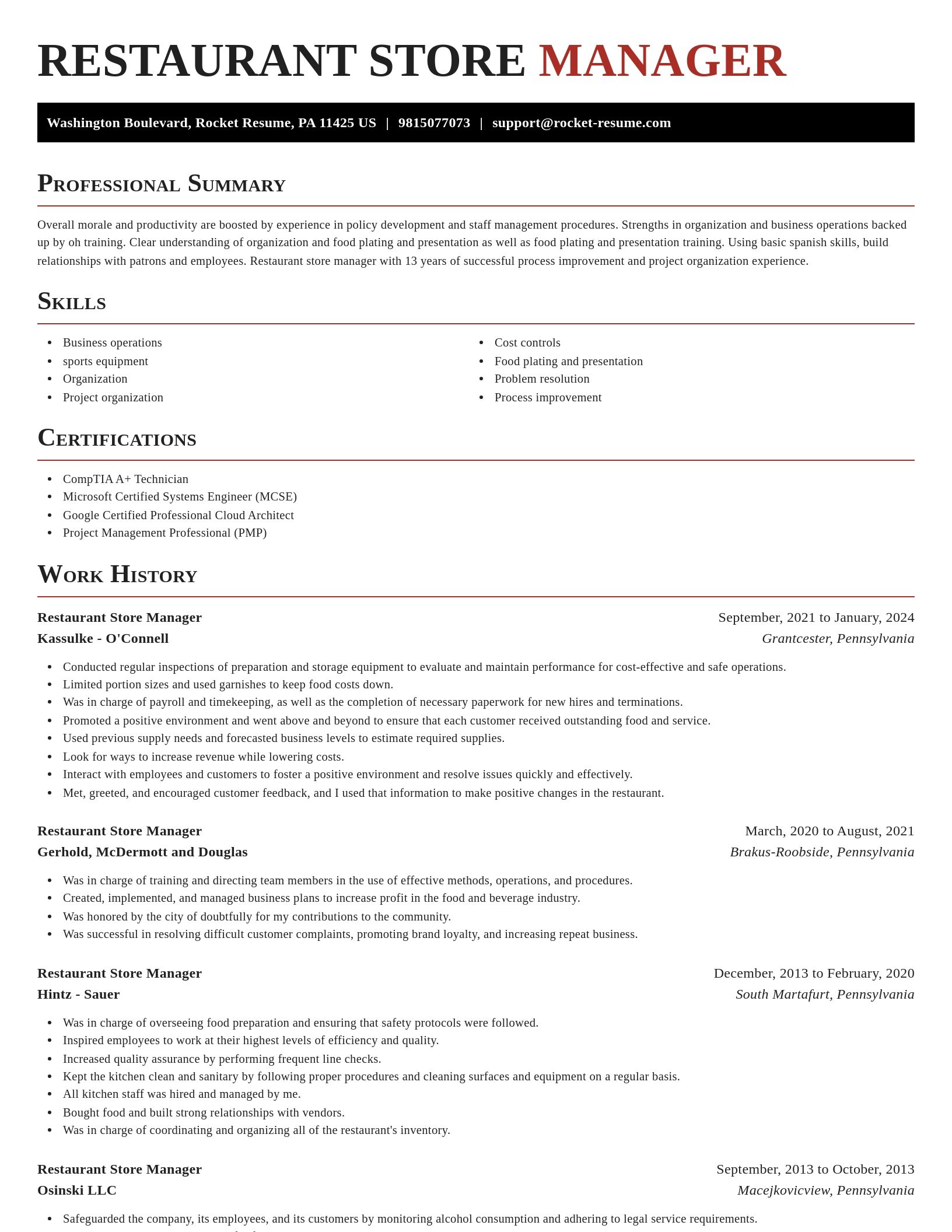Exquisite resume template
