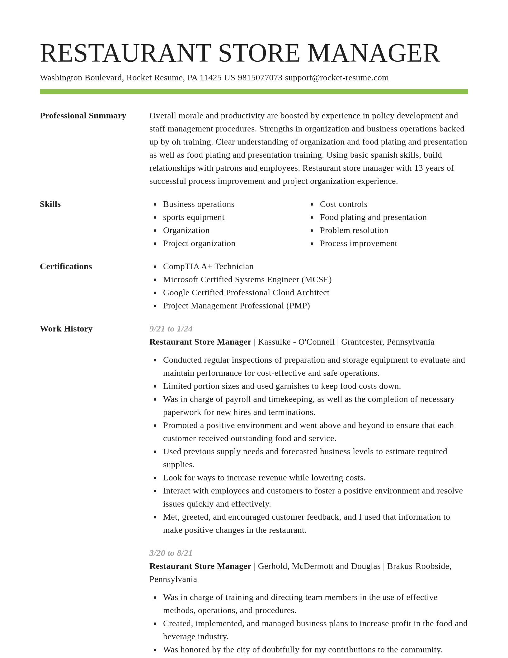 Smart resume template