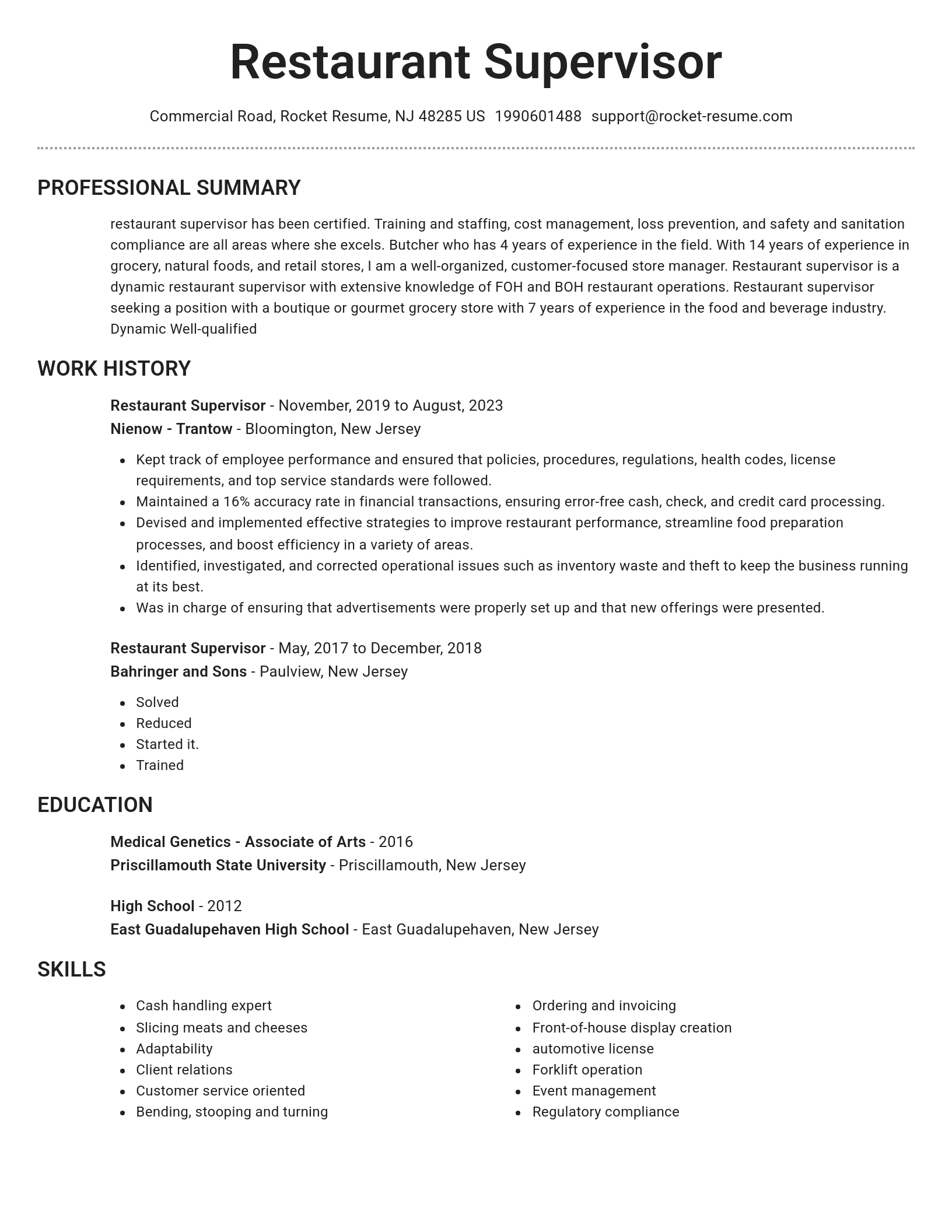 Brilliant resume template