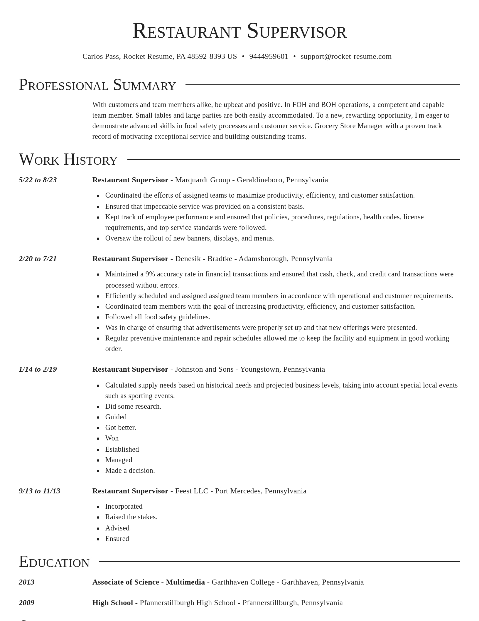 Director resume template