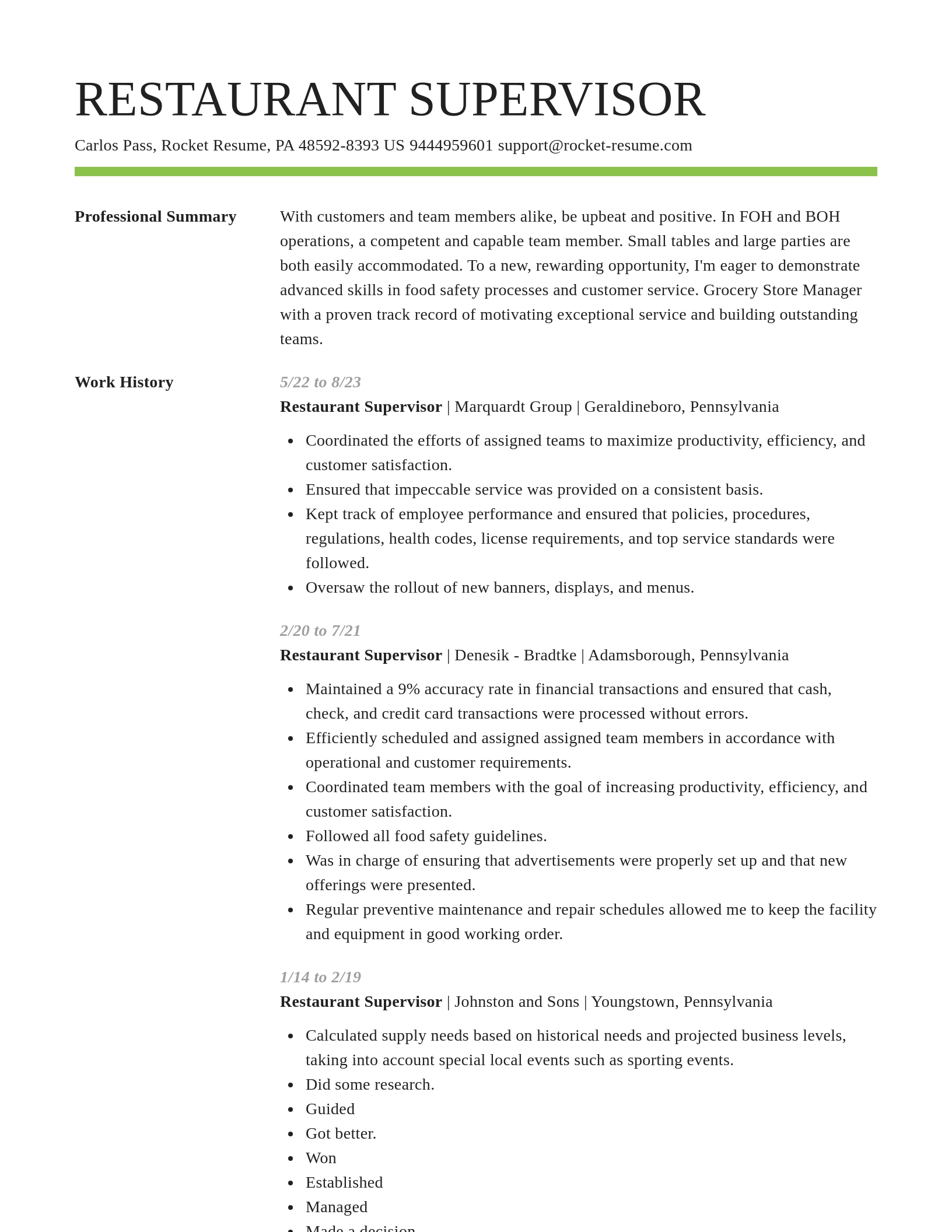 Smart resume template