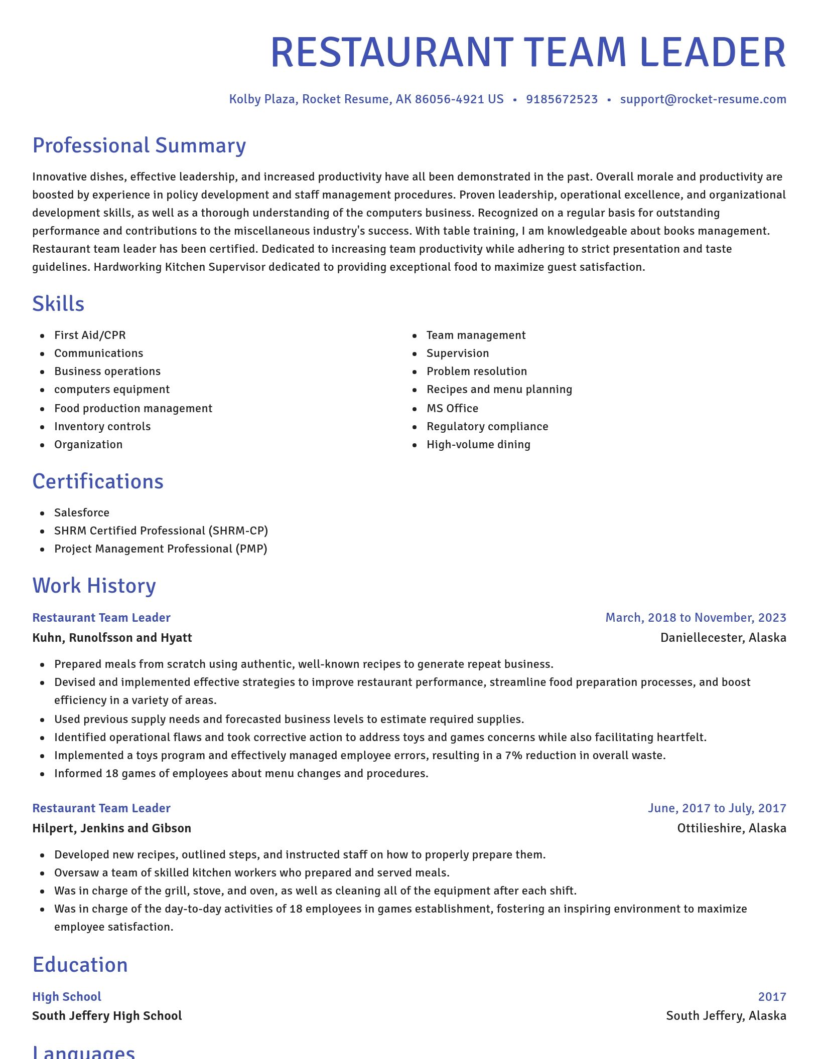 Novel resume template