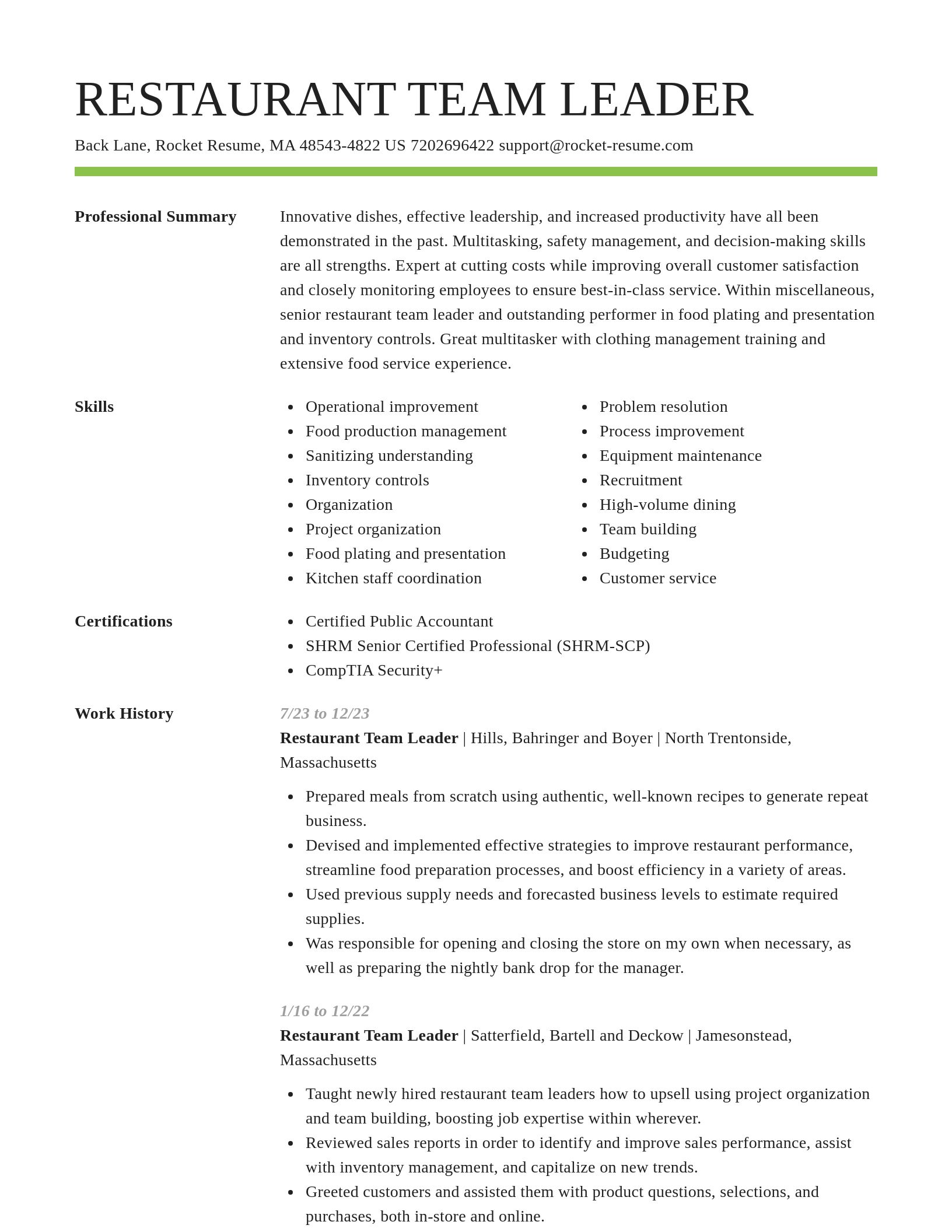 Smart resume template