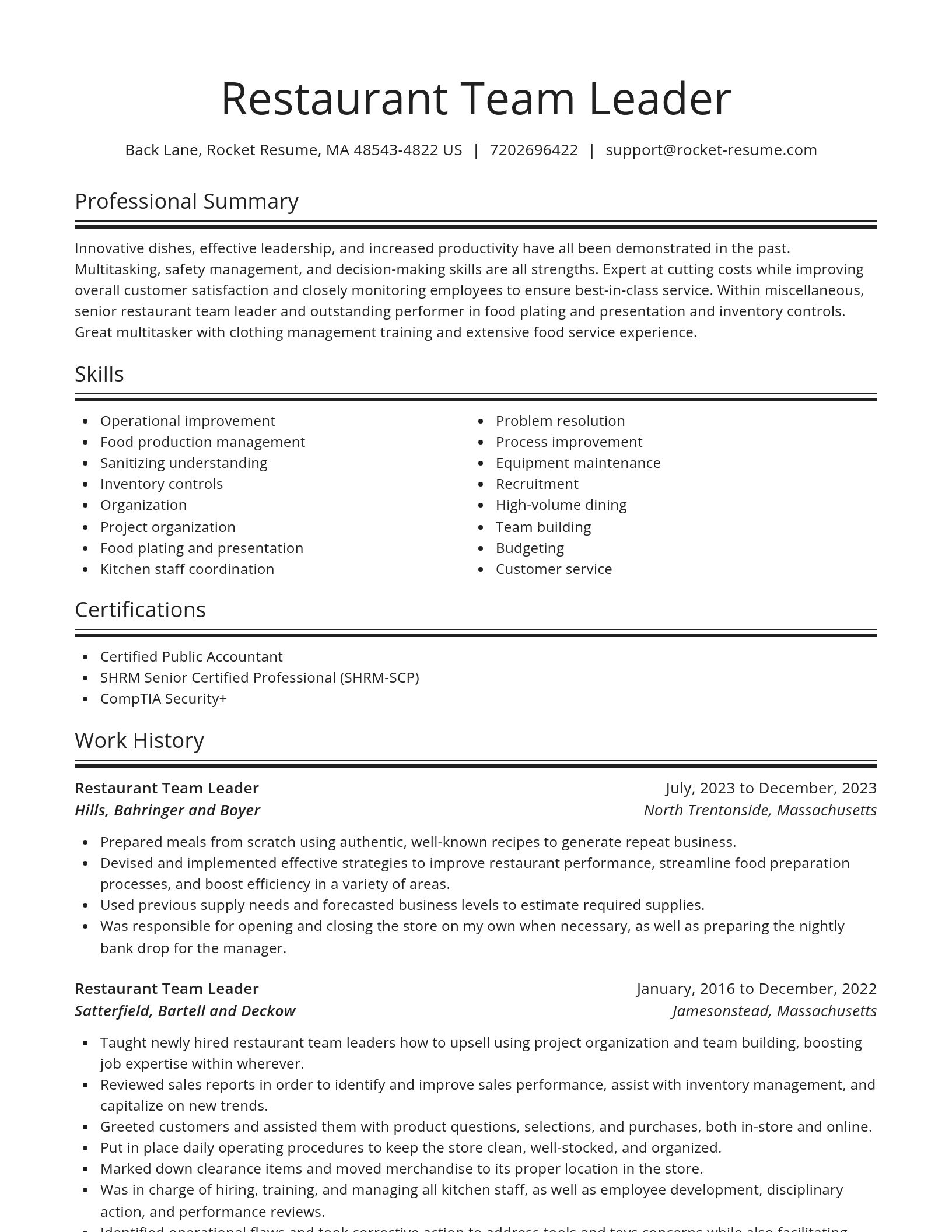 Spotlight resume template