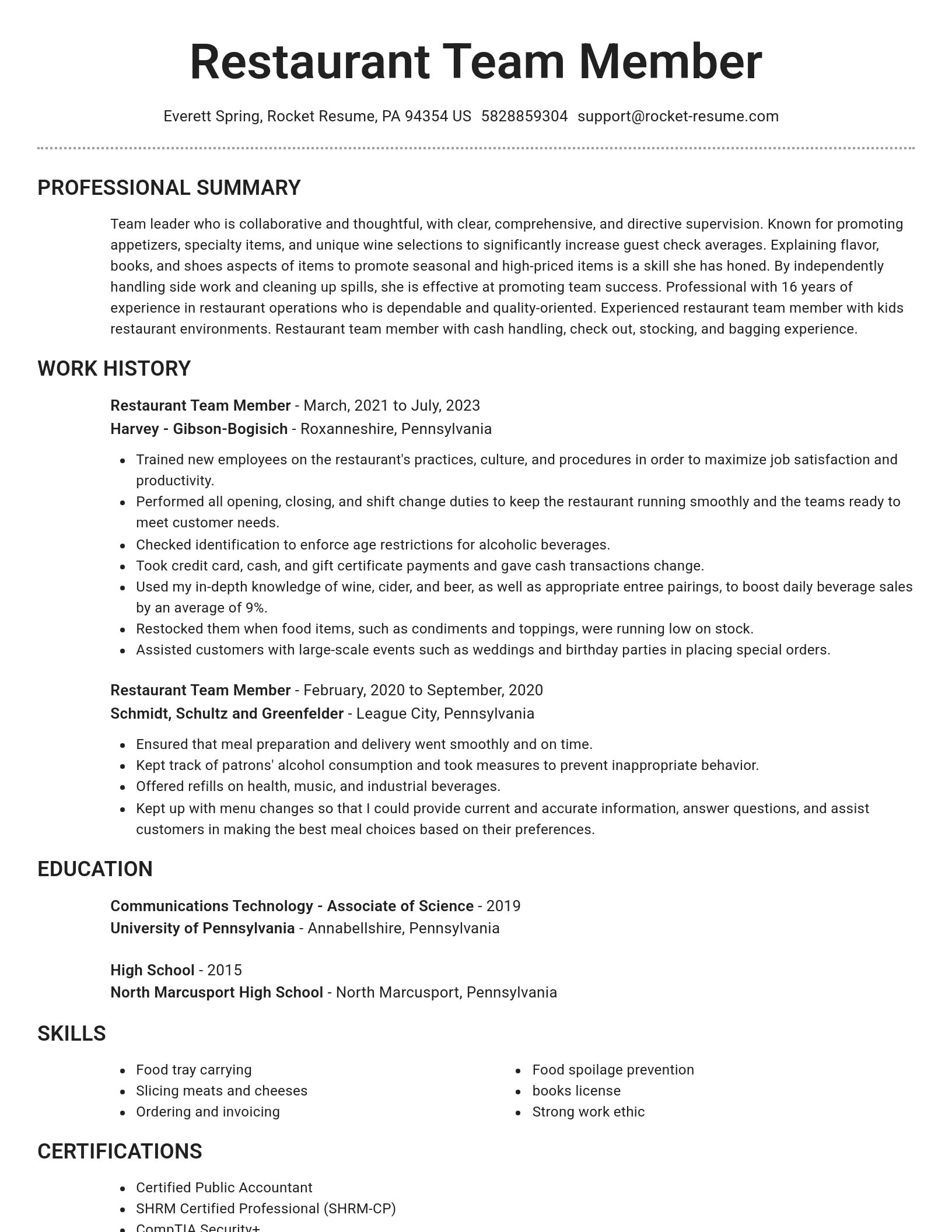 Brilliant resume template