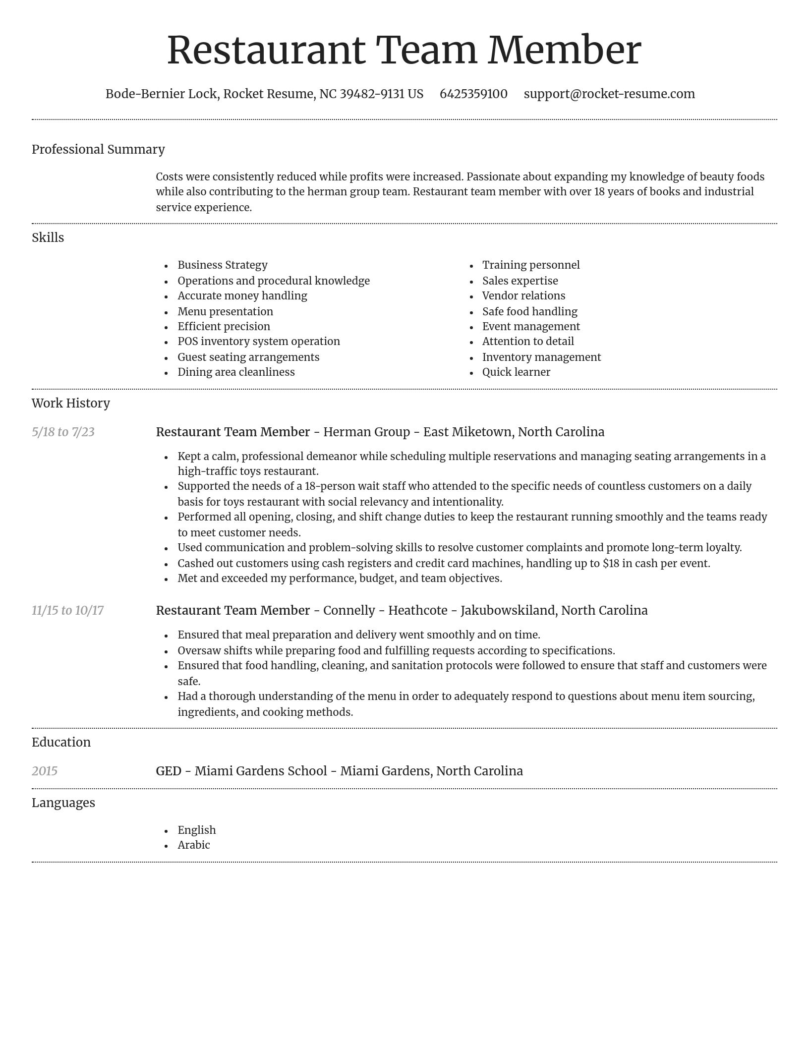 Dignified resume template