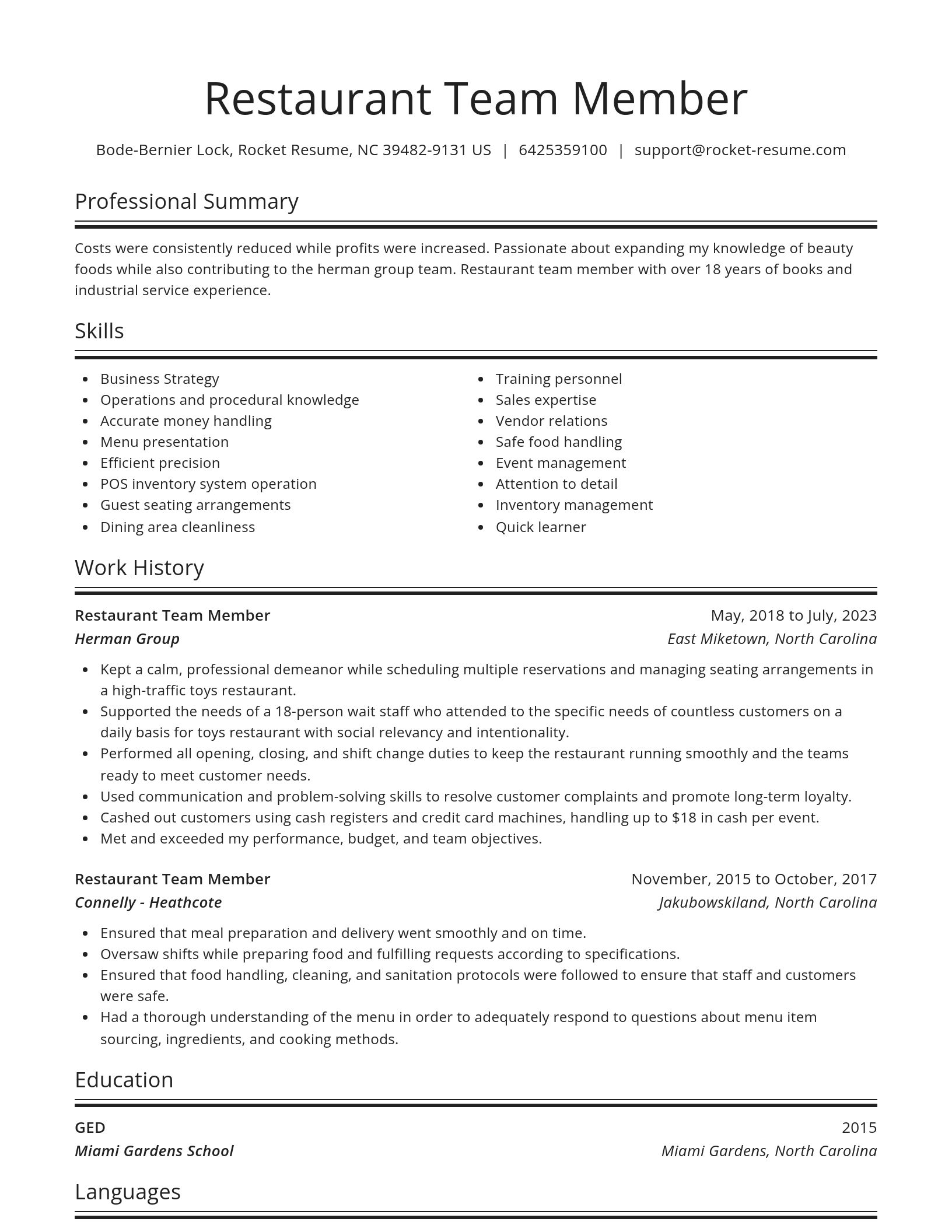 Spotlight resume template