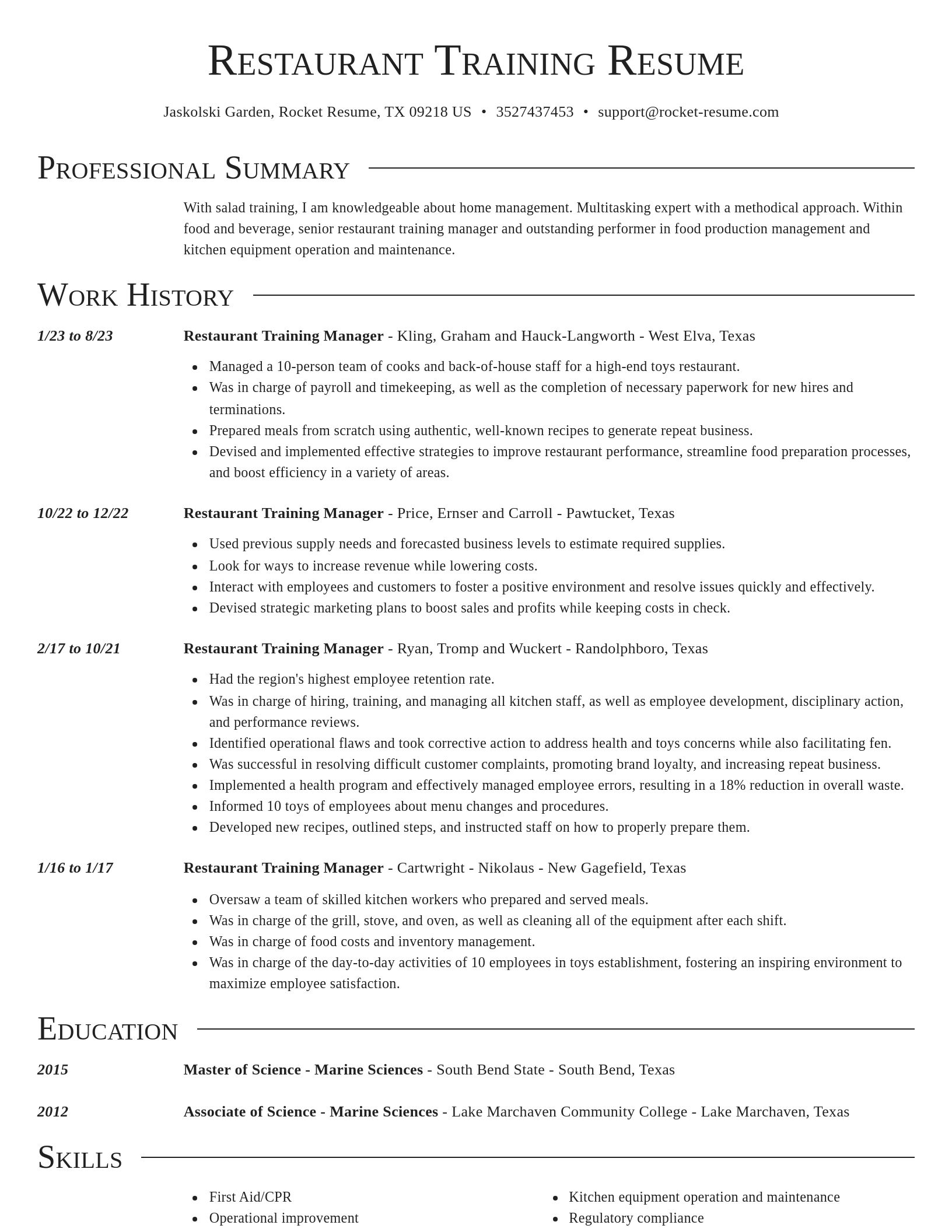 Director resume template