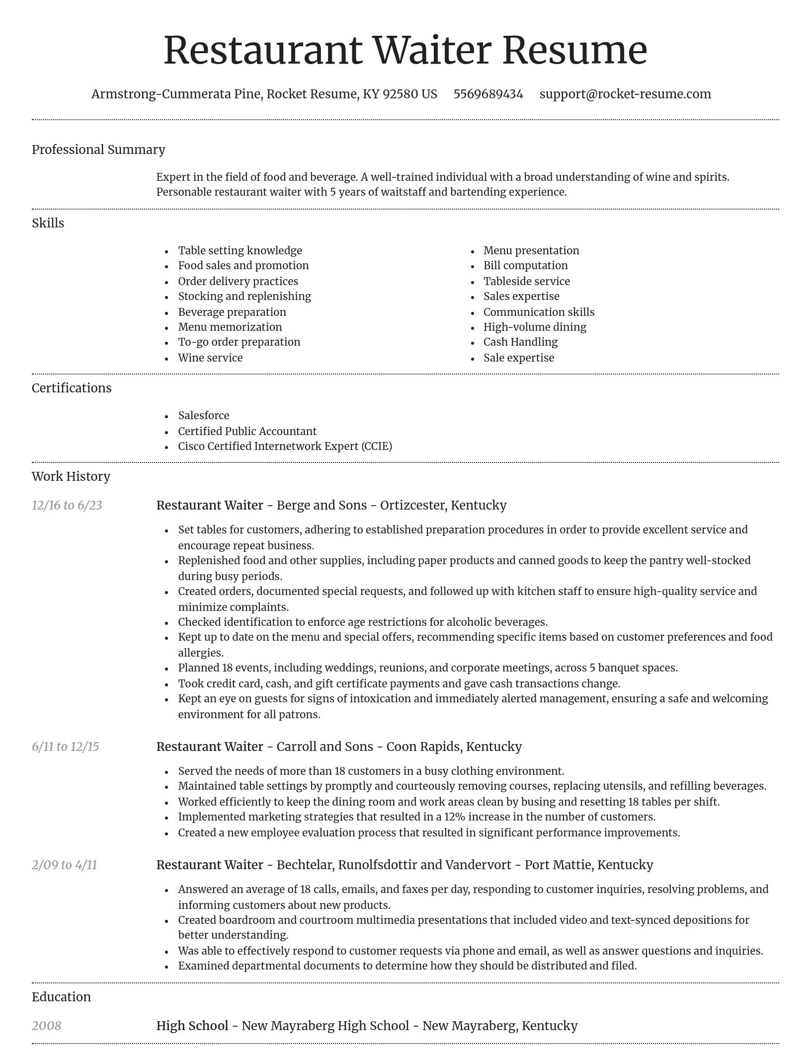 Dignified resume template