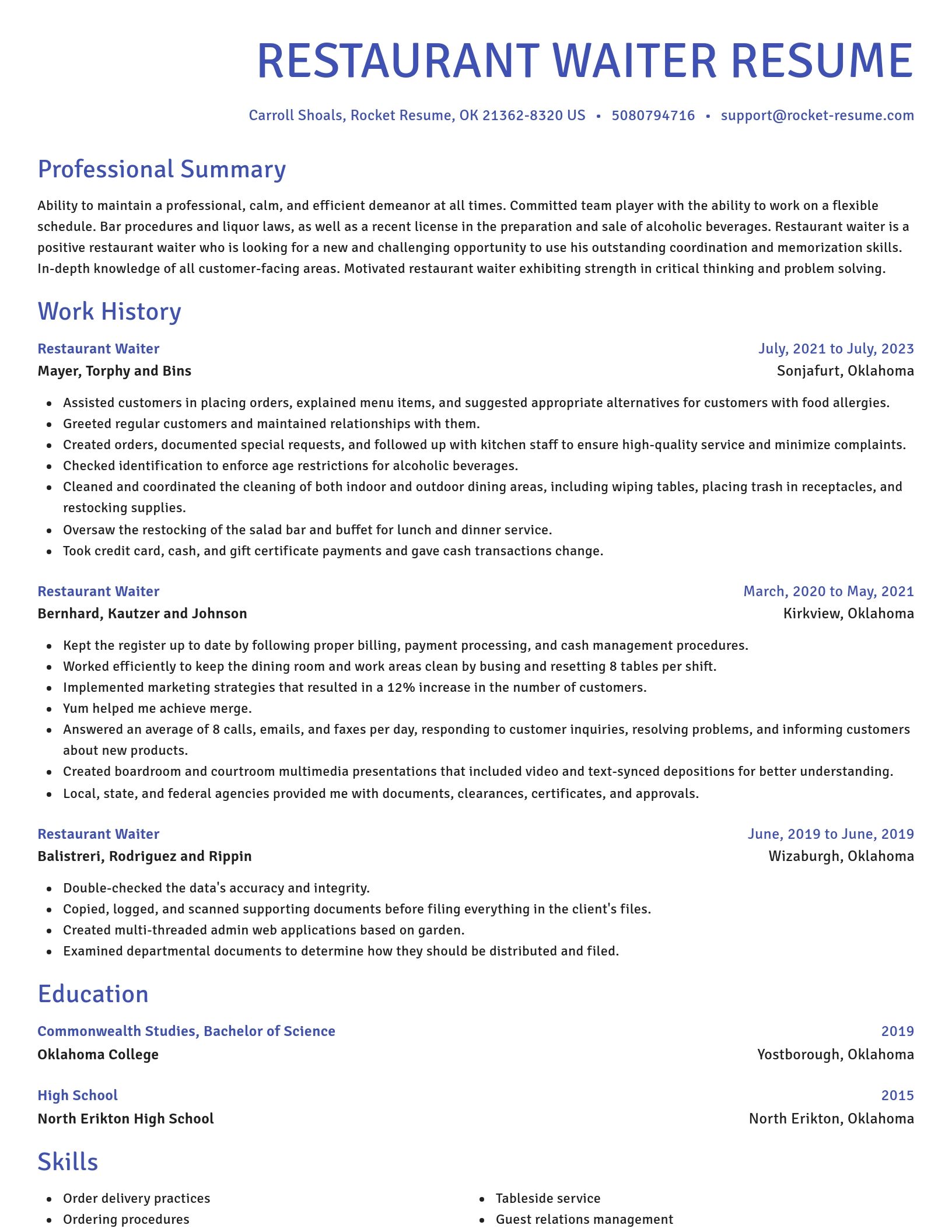 Novel resume template