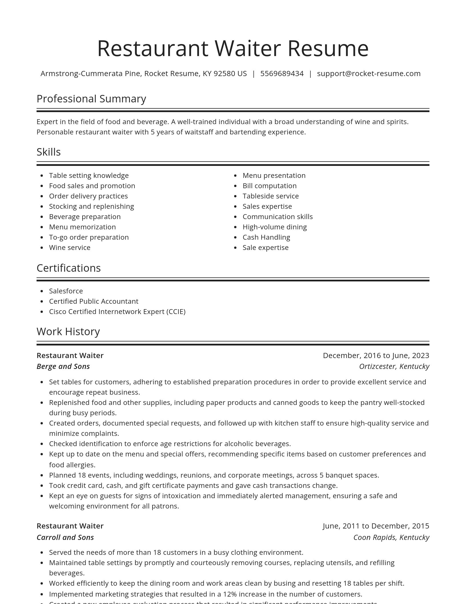 Spotlight resume template
