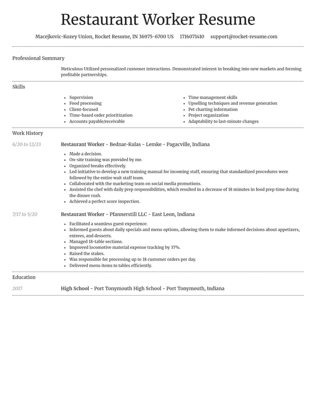 Dignified resume template