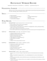 Restaurant Worker resume template