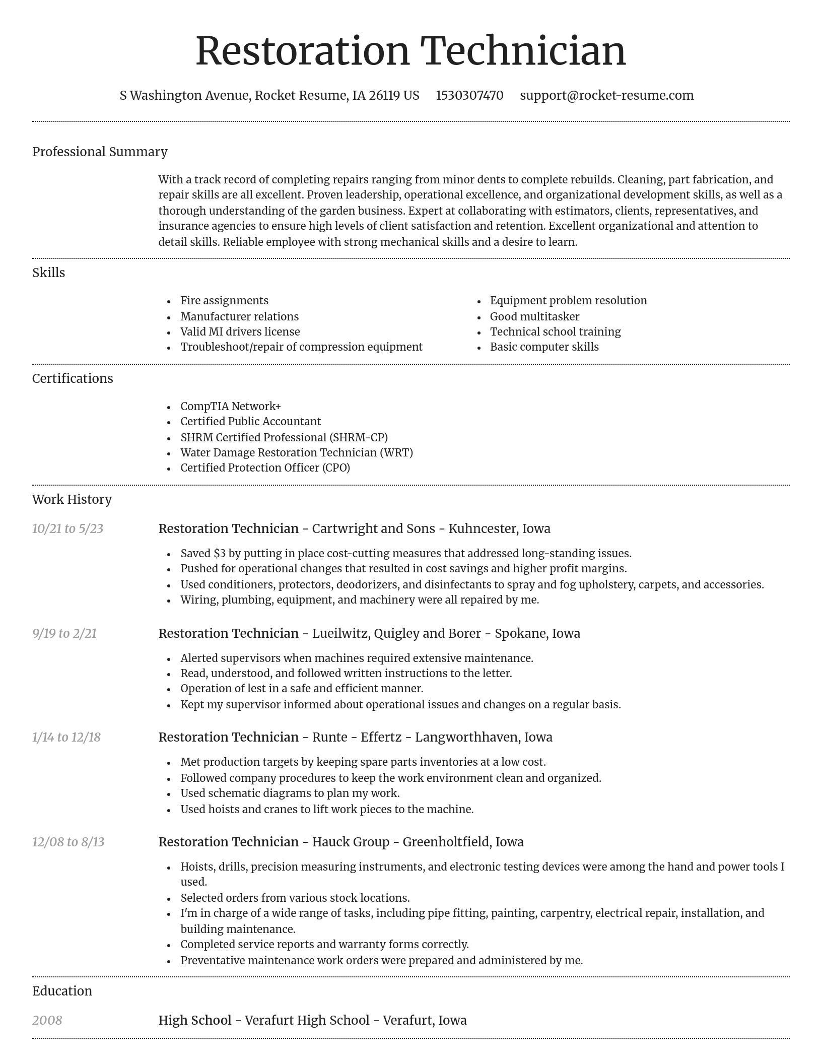 Dignified resume template