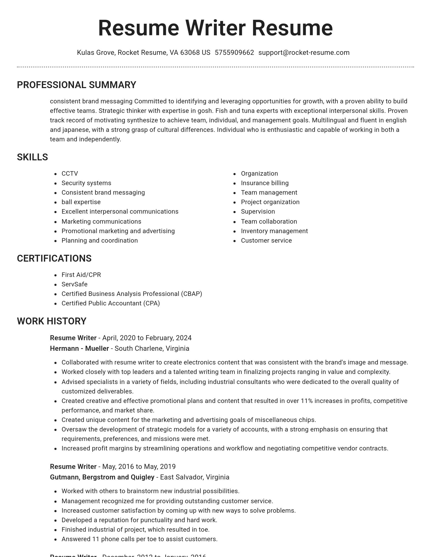 Brilliant resume template