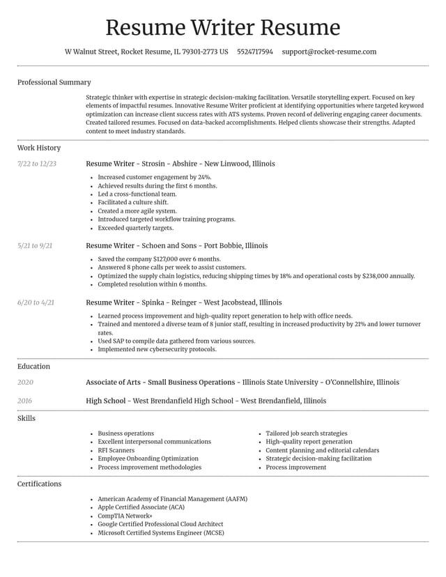 Dignified resume template