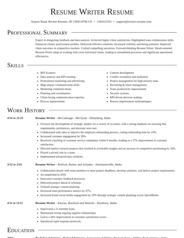 Director resume template