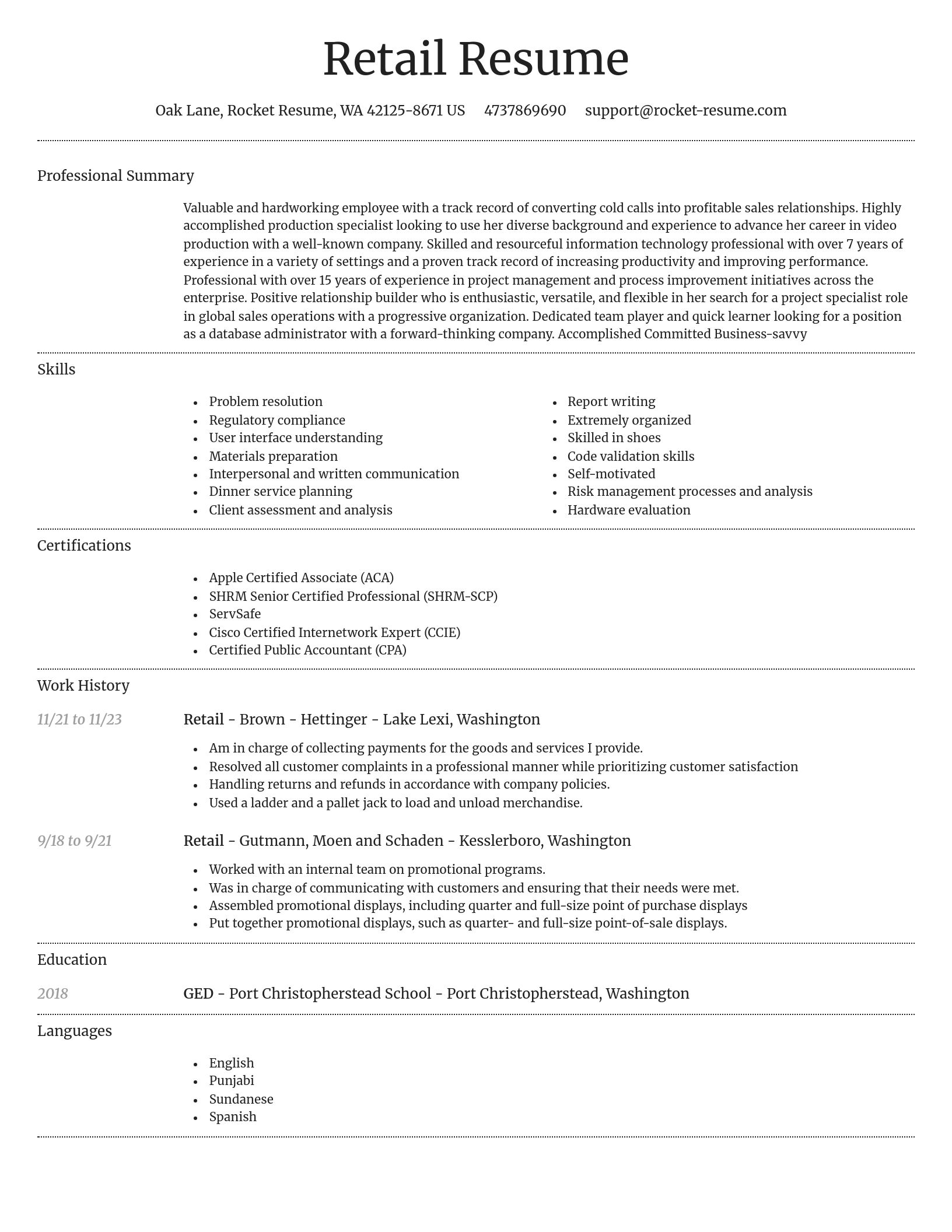 Dignified resume template