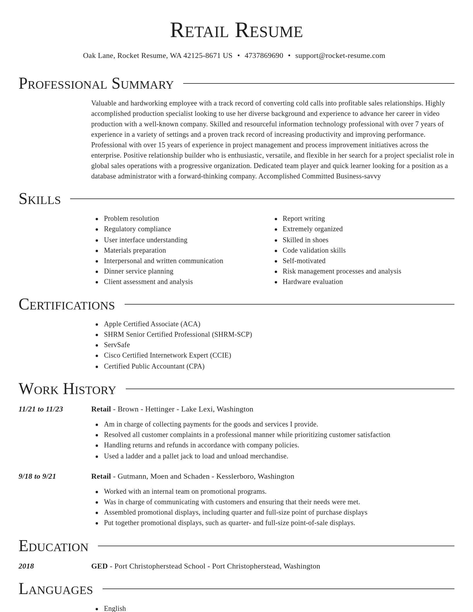 Director resume template