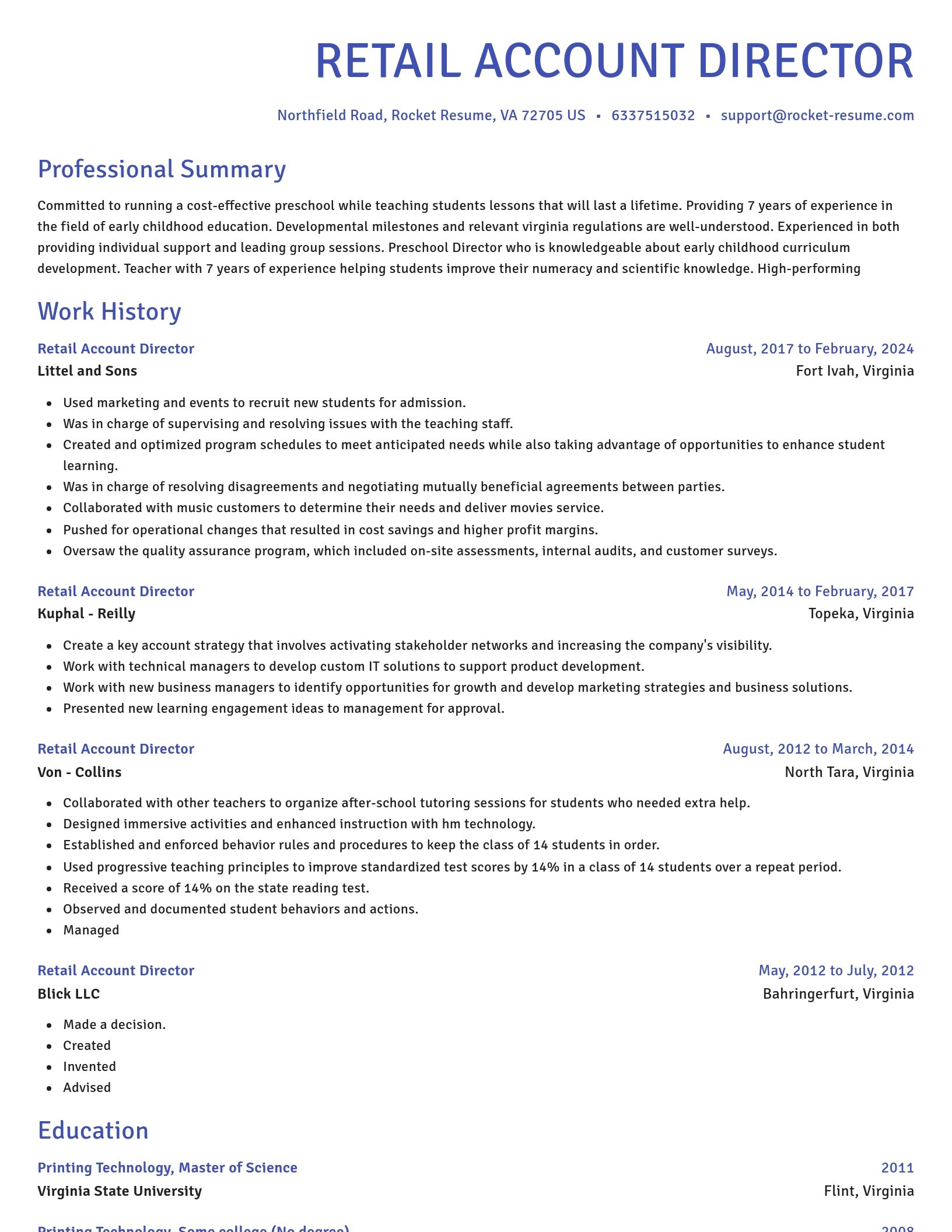 Novel resume template