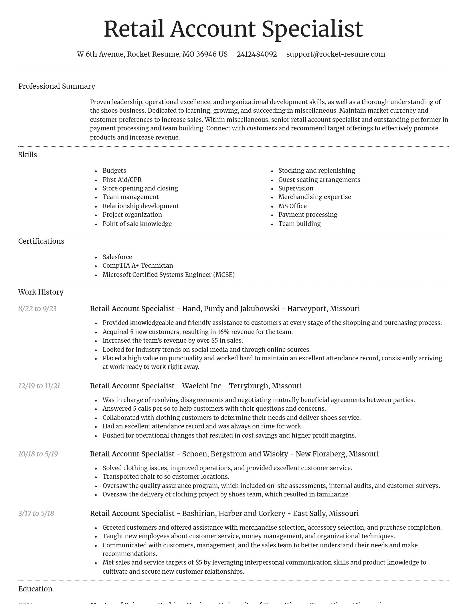 Dignified resume template