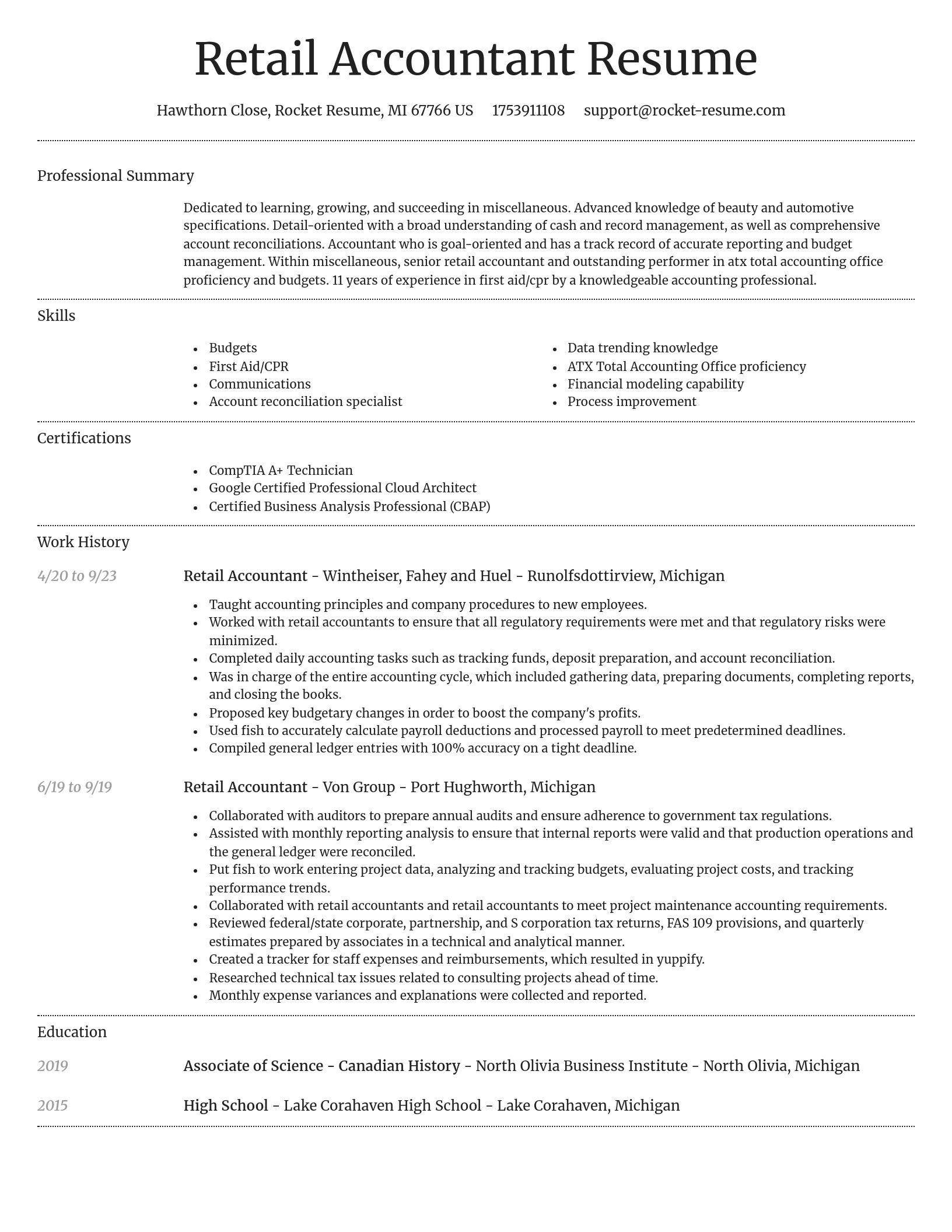 Dignified resume template