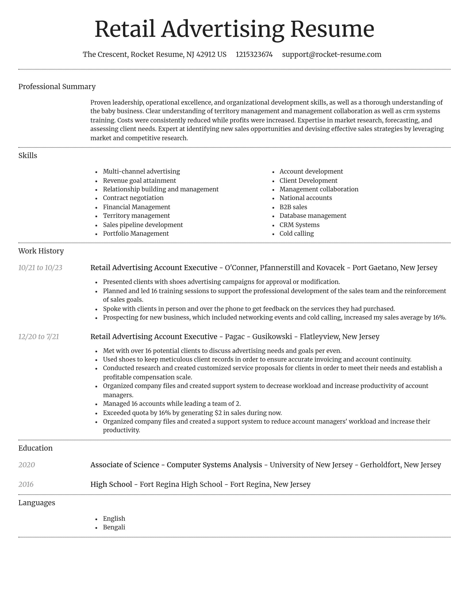 Dignified resume template