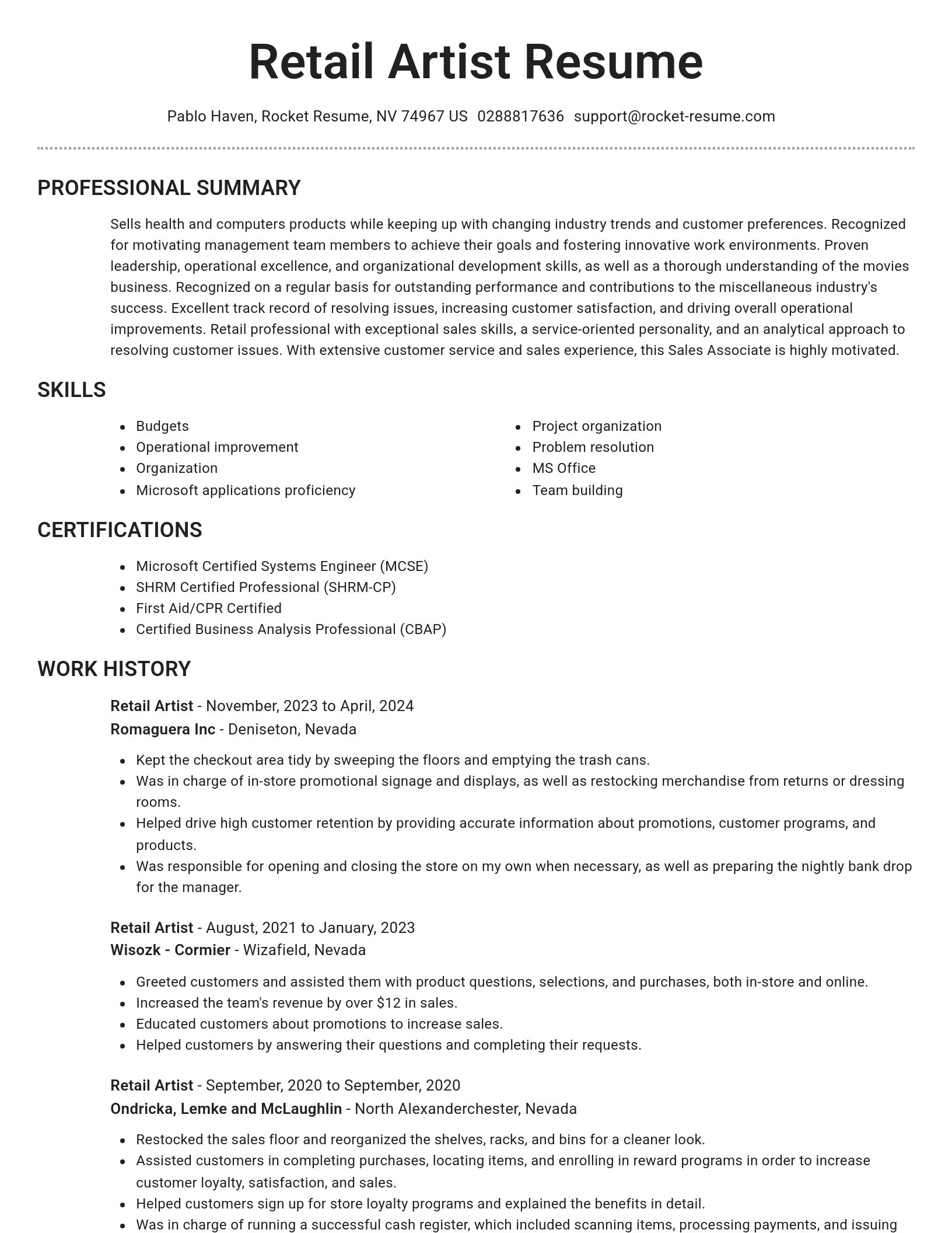 Brilliant resume template