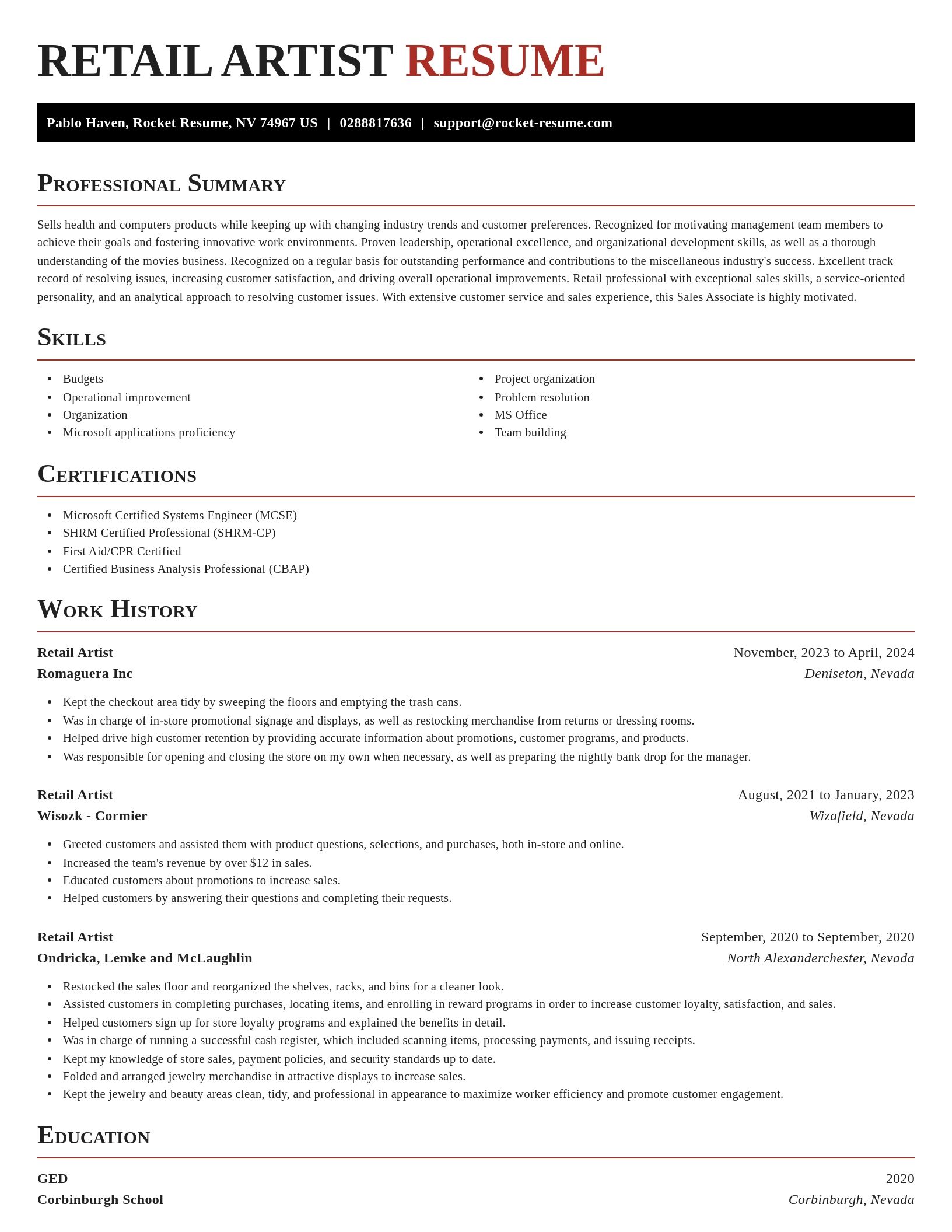 Exquisite resume template