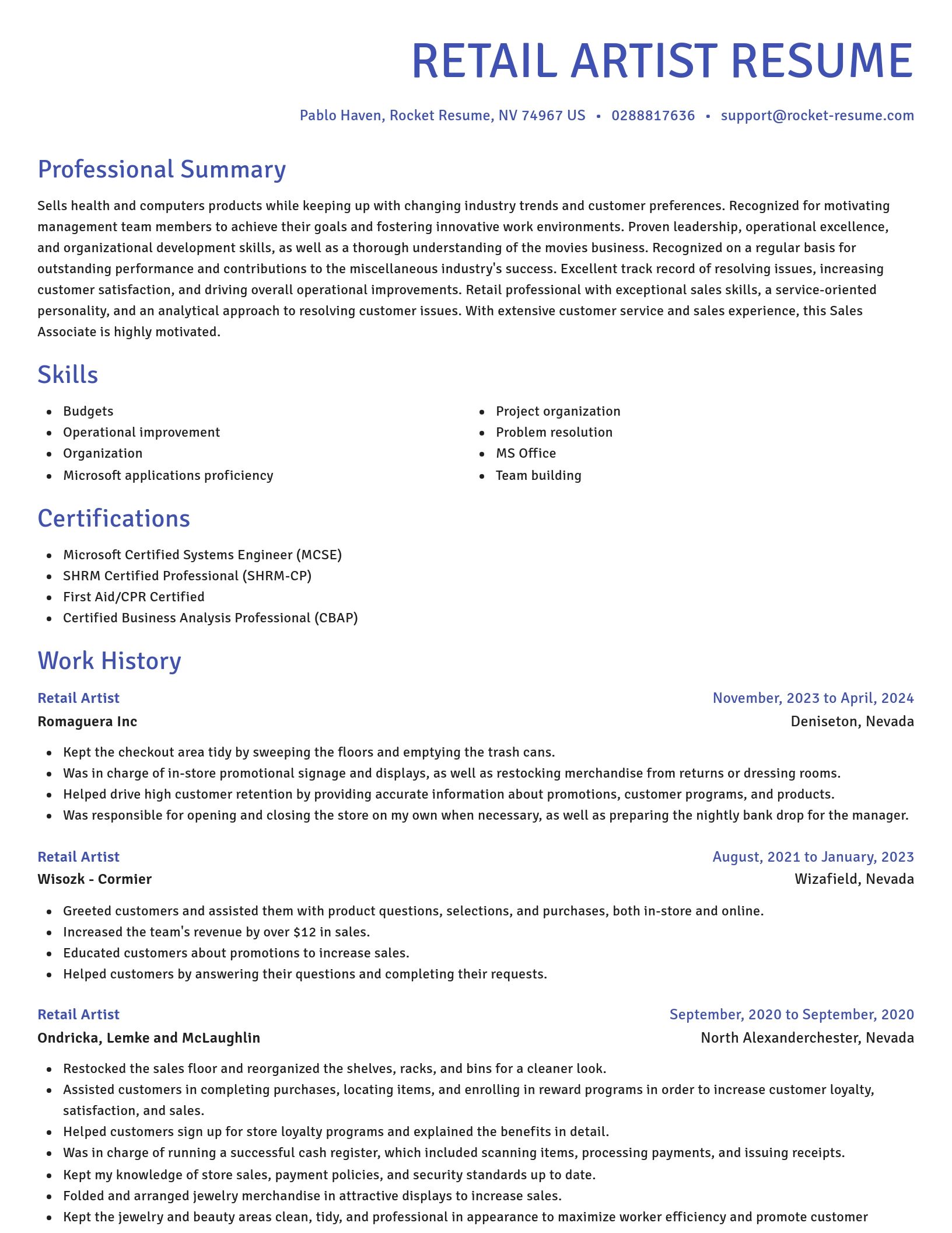 Novel resume template