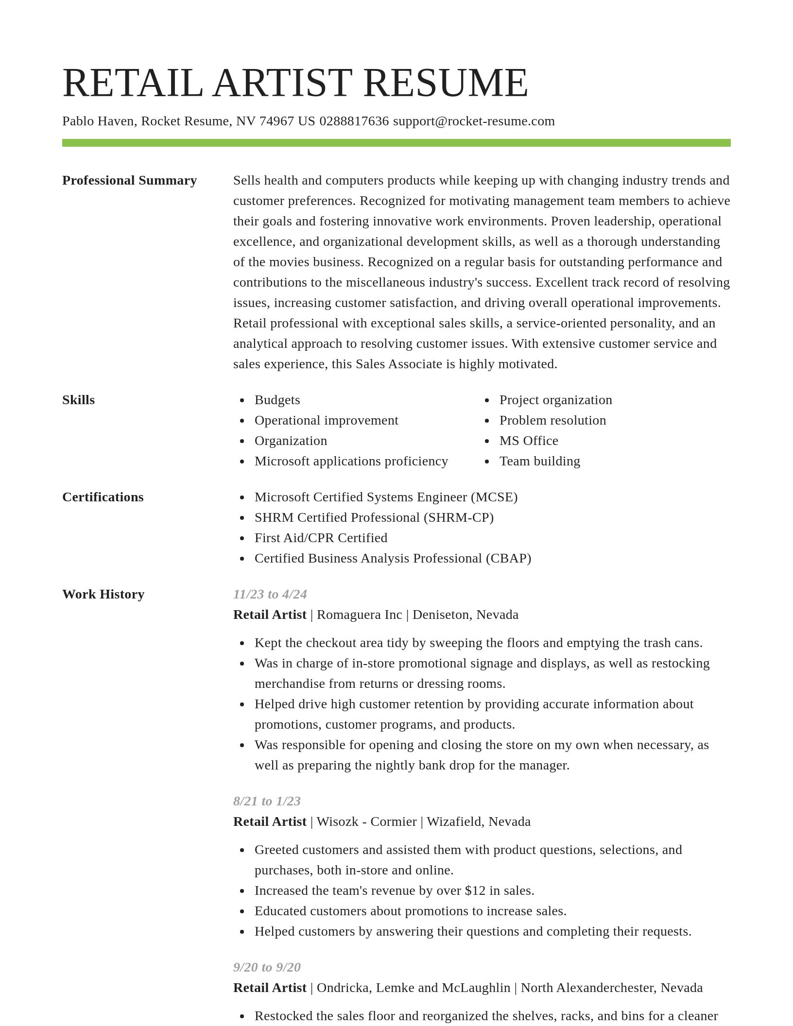 Smart resume template